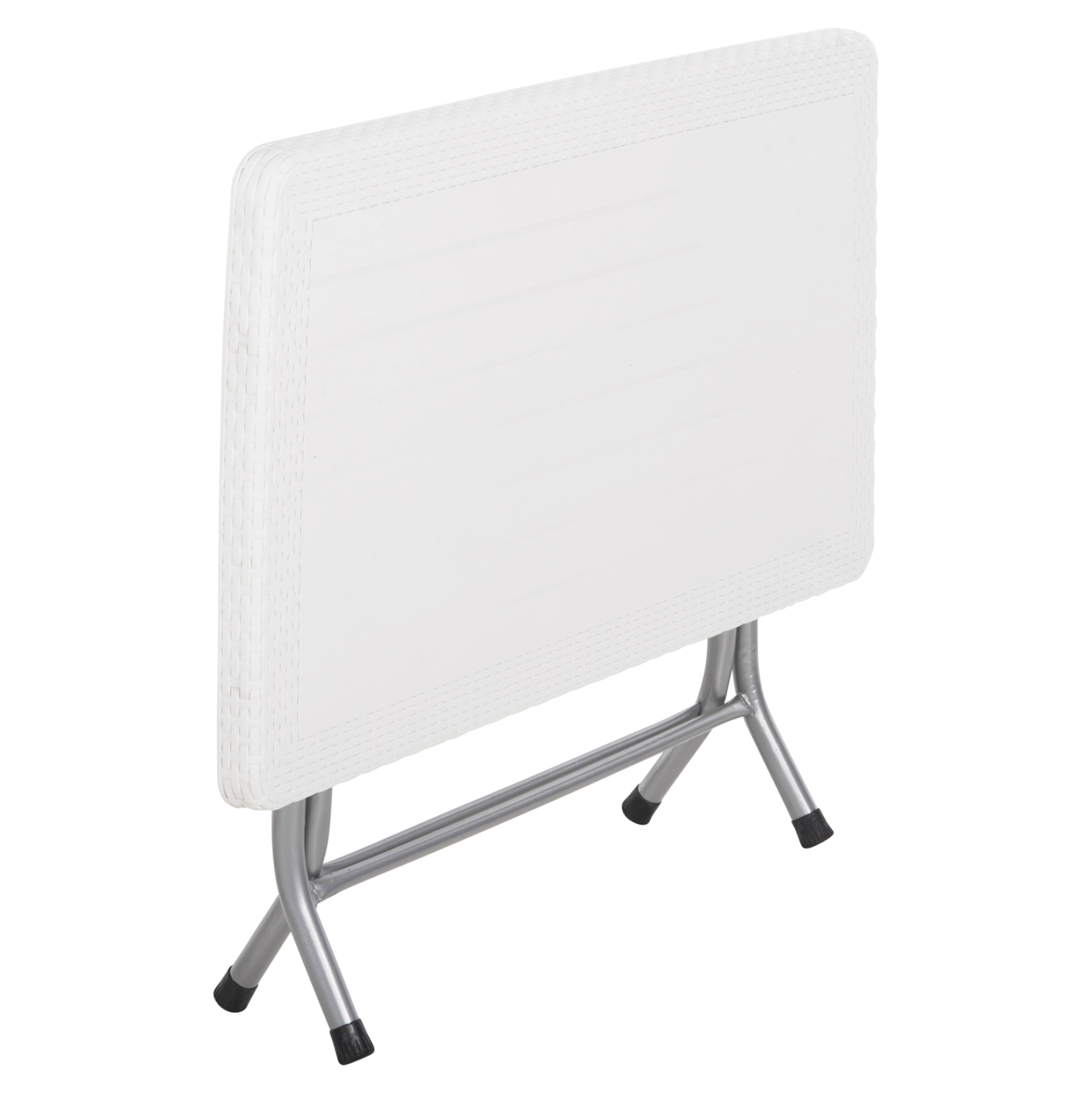 ΤΡΑΠΕΖΙ ΠΤΥΣΣΟΜΕΝΟ CONNY HM6146.03 ΛΕΥΚΟ ΠΟΛΥΠΡΟΠΥΛΕΝΙΟ ΟΨΗ RATTAN TOP-ΜΕΤΑΛΛΙΚΗ ΒΑΣΗ 114x64x74Υεκ. 5