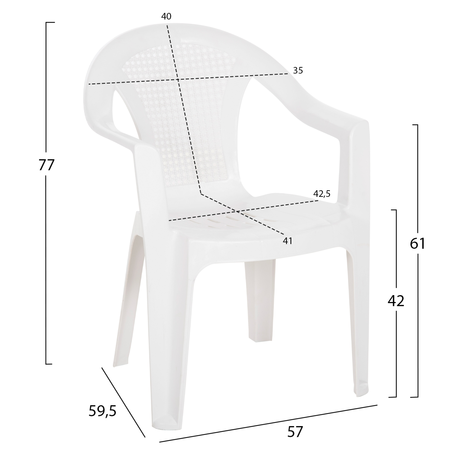 ΠΟΛΥΘΡΟΝΑ ΠΟΛΥΠΡΟΠΥΛΕΝΙΟΥ TUVANA HM6145.13 ΛΕΥΚΗ 57x59,5x77Υ εκ. 2