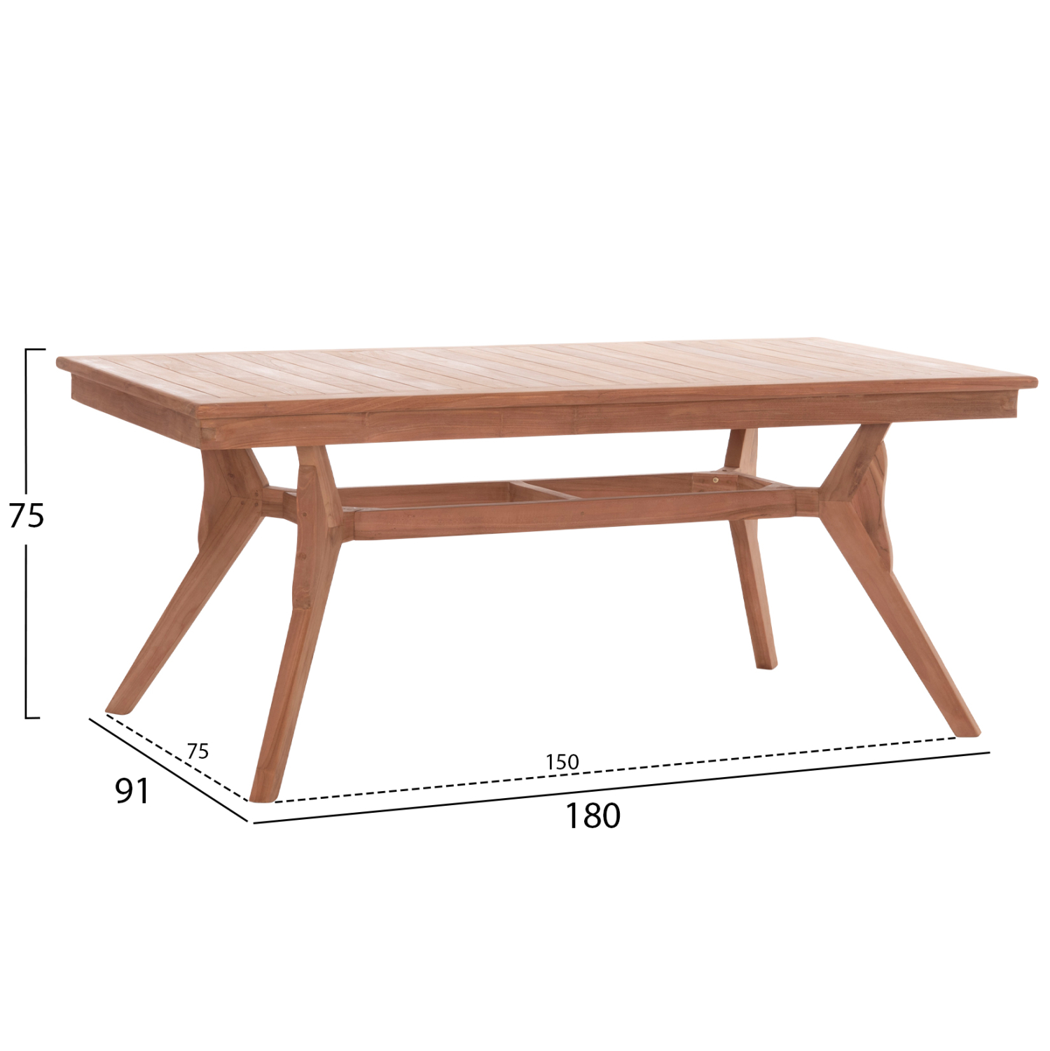 ΤΡΑΠΕΖΙ ΤΡΑΠΕΖΑΡΙΑΣ WONDER HM18116 ΞΥΛΟ TEAK--ΦΥΣΙΚΟ 180x91x75Υεκ. 2