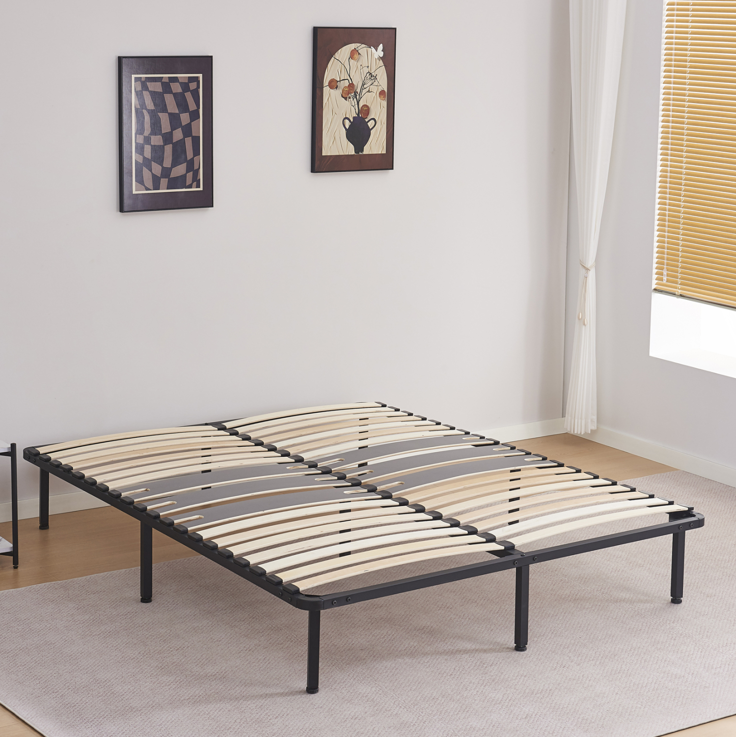 ΚΡΕΒΑΤΙ-ΥΠΟΣΤΡΩΜΑ ΔΙΠΛΟ MARKY HM694.01 ΜΕΤΑΛΛΙΚΟ ΜΑΥΡΟ ΓΙΑ ΣΤΡΩΜΑ 200x160εκ 2