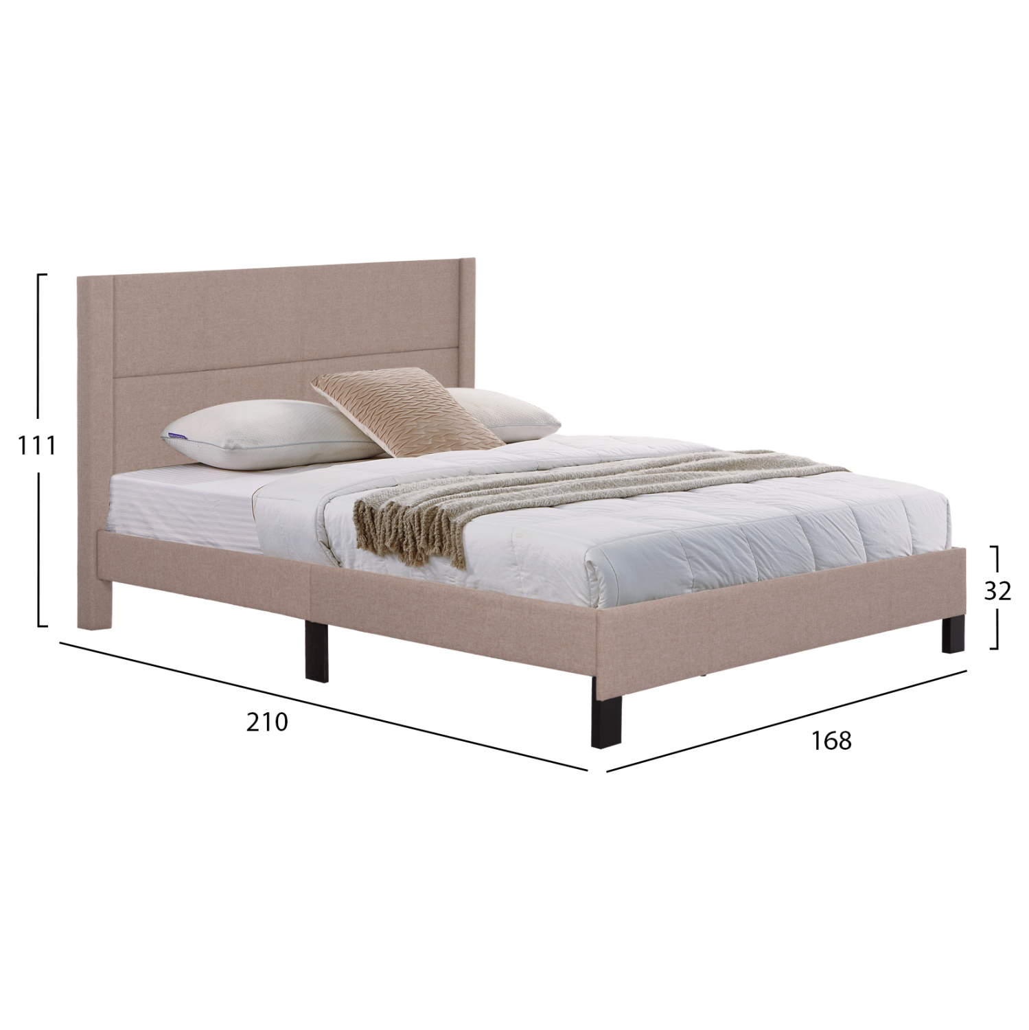 ΚΡΕΒΑΤΙ TRILLOP HM666.15 ΜΠΕΖ ΥΦΑΣΜΑ ΓΙΑ ΣΤΡΩΜΑ 160X200εκ. 2