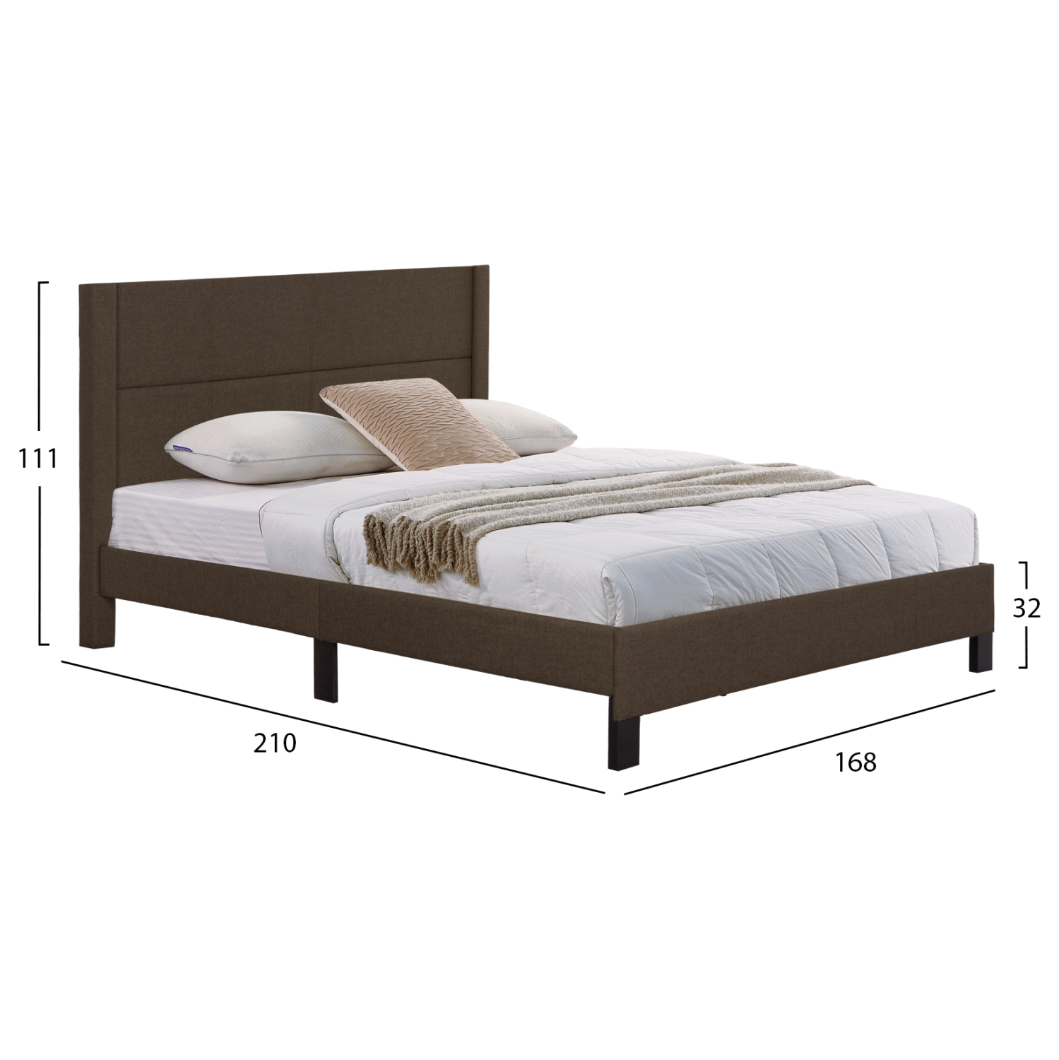 ΚΡΕΒΑΤΙ TRILLOP HM666.13 ΚΑΦΕ ΥΦΑΣΜΑ ΓΙΑ ΣΤΡΩΜΑ 160X200εκ. 2