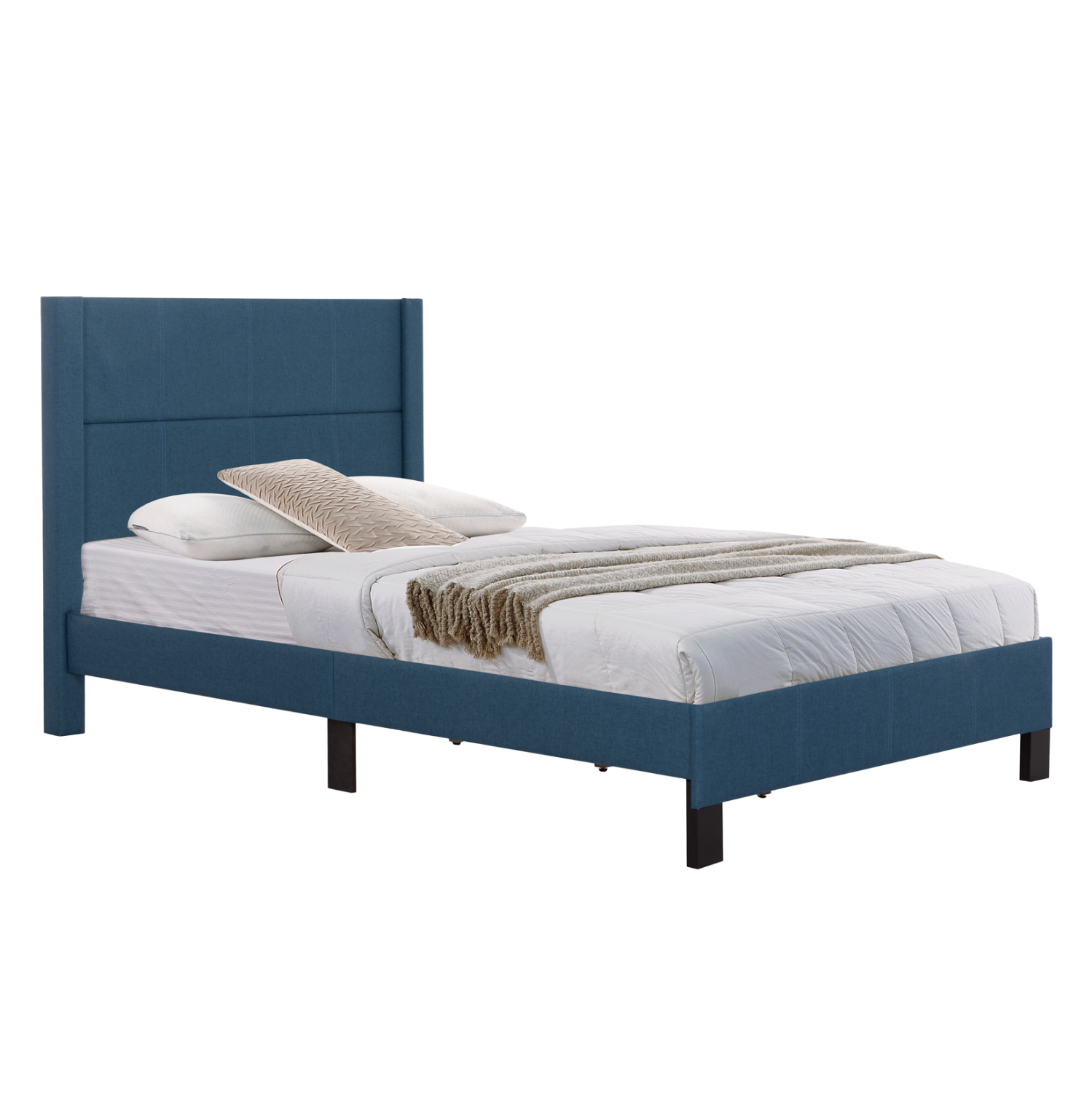 ΚΡΕΒΑΤΙ TRILLOP HM667.14 ΜΠΛΕ ΥΦΑΣΜΑ ΓΙΑ ΜΟΝΟ ΣΤΡΩΜΑ 120X200εκ. 1