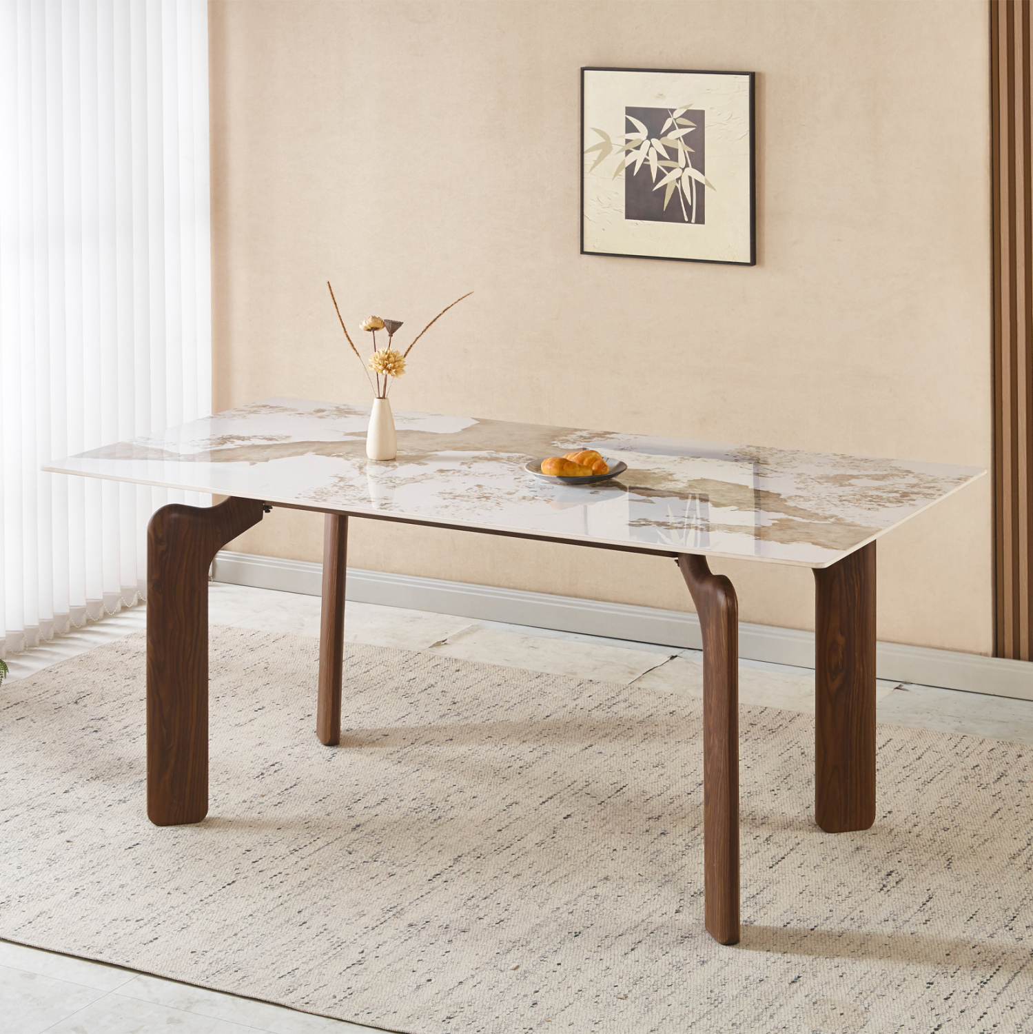 ΤΡΑΠΕΖΙ DALLE HM18479.01 MDF TOP ΟΨΗ ΜΑΡΜΑΡΟΥ-ΜΕΤΑΛ.ΠΟΔΙΑ ΚΑΡΥΔΙ 180x90x76Υεκ 5
