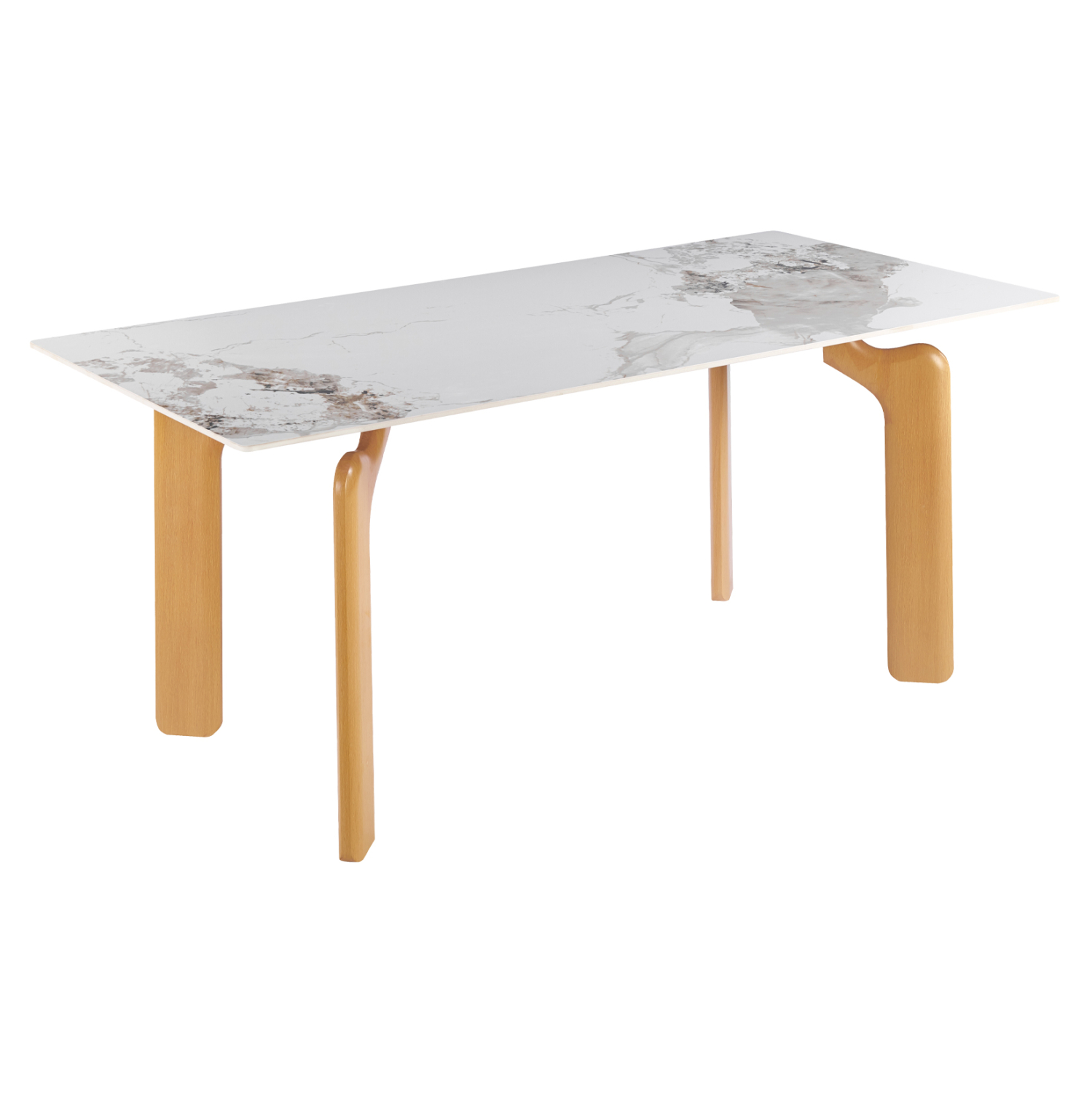 ΤΡΑΠΕΖΙ DALLE HM18479.02 MDF TOP ΟΨΗ ΜΑΡΜΑΡΟΥ-ΜΕΤΑΛ.ΠΟΔΙΑ OΨΗ ΦΥΣΙΚΟΥ ΞΥΛΟΥ 180x90x76Υεκ 1