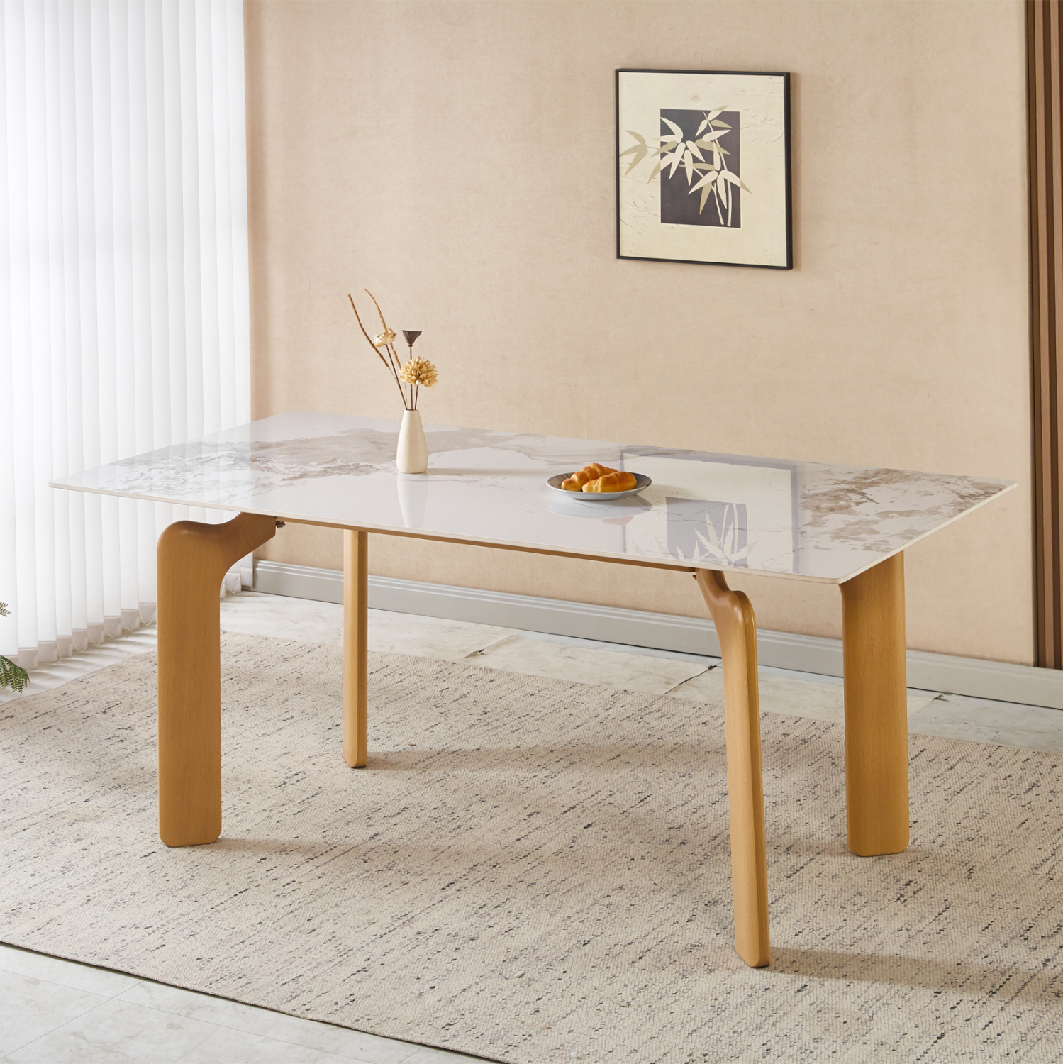 ΤΡΑΠΕΖΙ DALLE HM18479.02 MDF TOP ΟΨΗ ΜΑΡΜΑΡΟΥ-ΜΕΤΑΛ.ΠΟΔΙΑ OΨΗ ΦΥΣΙΚΟΥ ΞΥΛΟΥ 180x90x76Υεκ 5