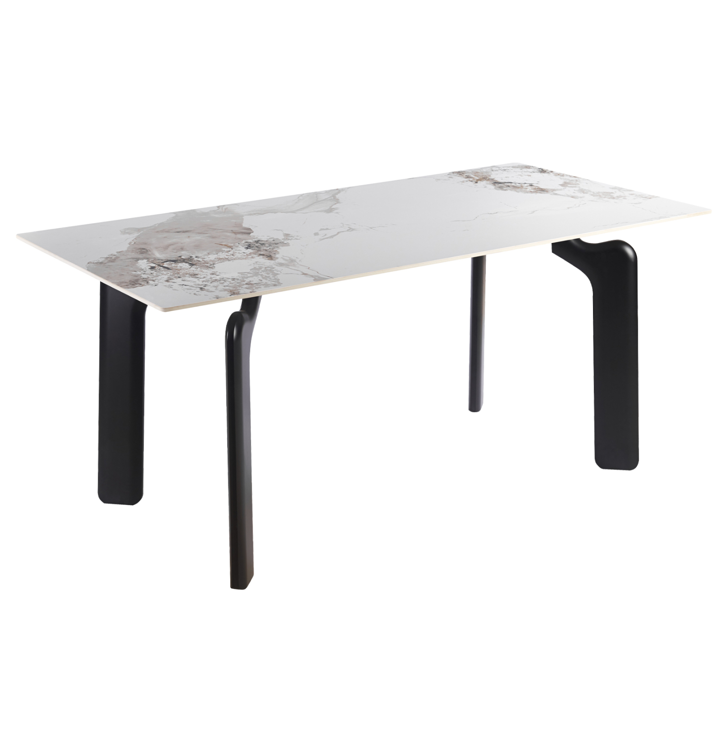ΤΡΑΠΕΖΙ DALLE HM18479.03 MDF TOP ΟΨΗ ΜΑΡΜΑΡΟΥ-ΜΕΤΑΛ.ΠΟΔΙΑ ΣΕ ΜΑΥΡΟ 180x90x76Υεκ 1