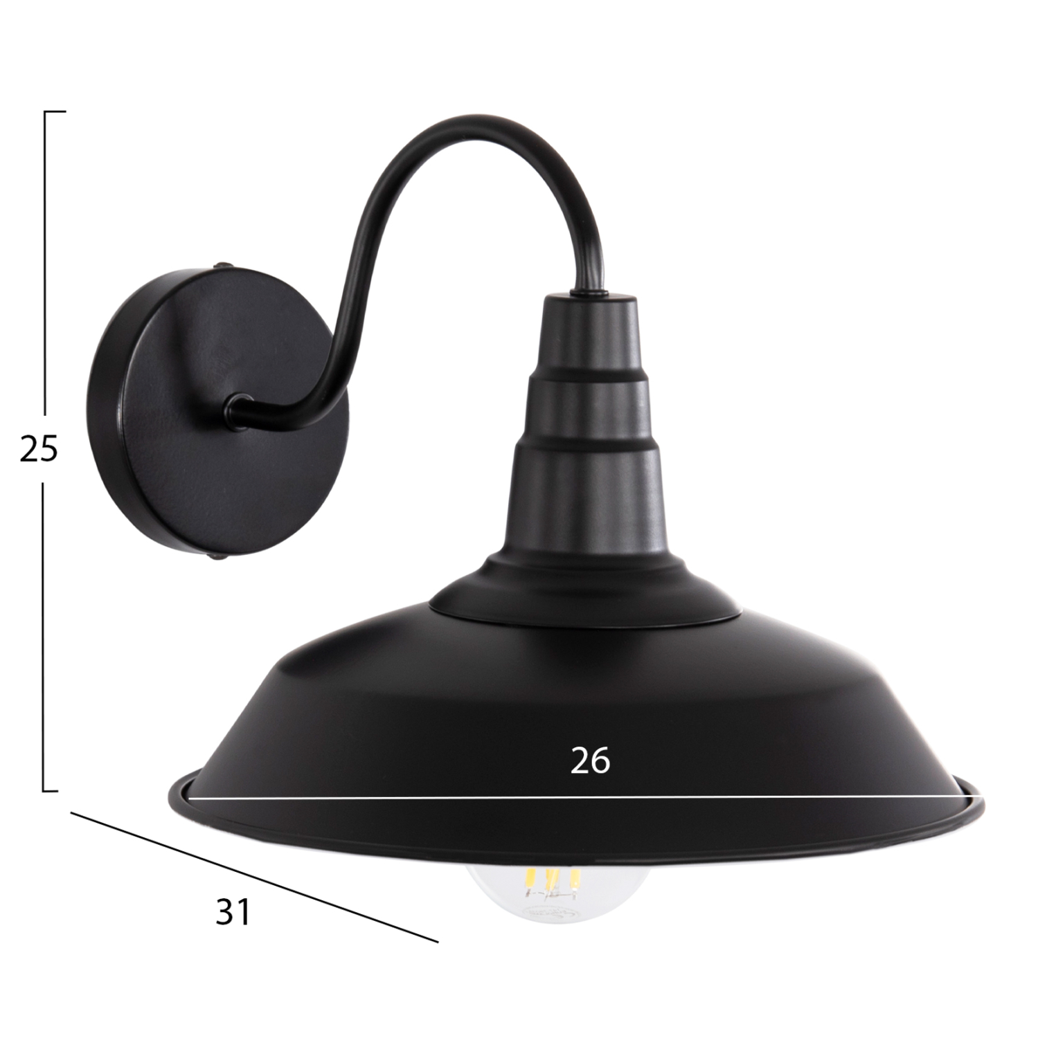 ΑΠΛΙΚΑ ΤΟΙΧΟΥ DONO HM4478 ΜΕΤΑΛΛΟ ΣΕ ΜΑΥΡΟ 26x31x25Υεκ. 2