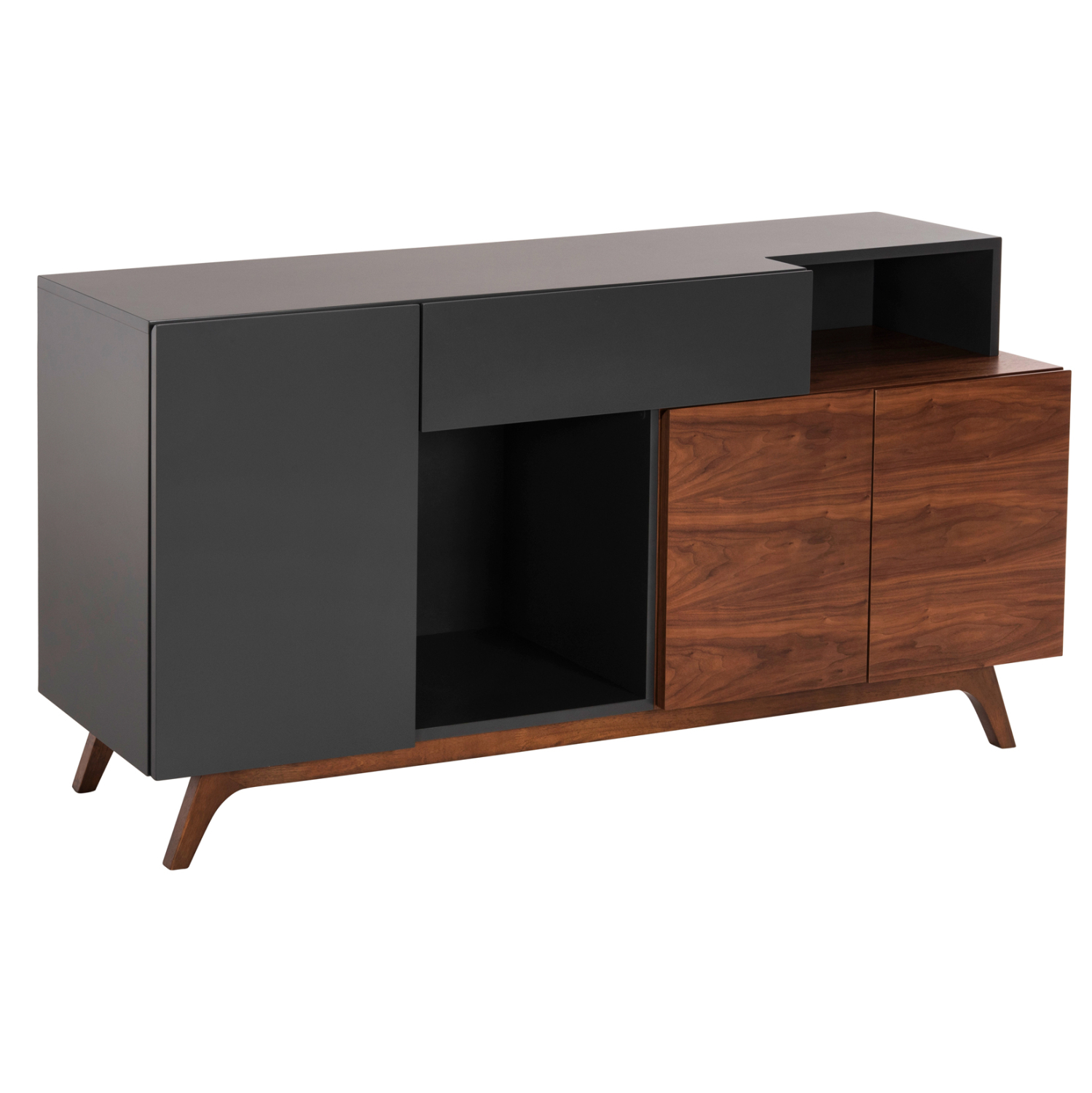 ΜΠΟΥΦΕΣ PREDA HM9747 MDF ΜΕ ΚΑΡΥΔΙ &amp; ΣΚΟΥΡΟ ΓΚΡΙ ΚΑΠΛΑΜΑ 167x28-40x80Υεκ. 1