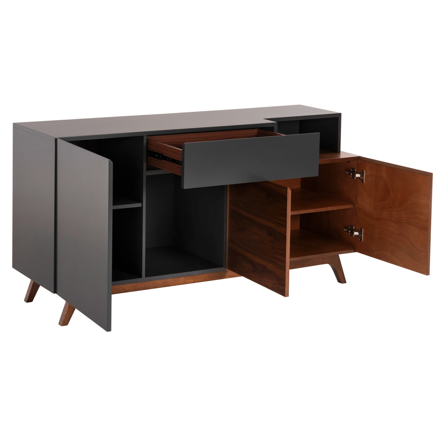 ΜΠΟΥΦΕΣ PREDA HM9747 MDF ΜΕ ΚΑΡΥΔΙ &amp; ΣΚΟΥΡΟ ΓΚΡΙ ΚΑΠΛΑΜΑ 167x28-40x80Υεκ. 3