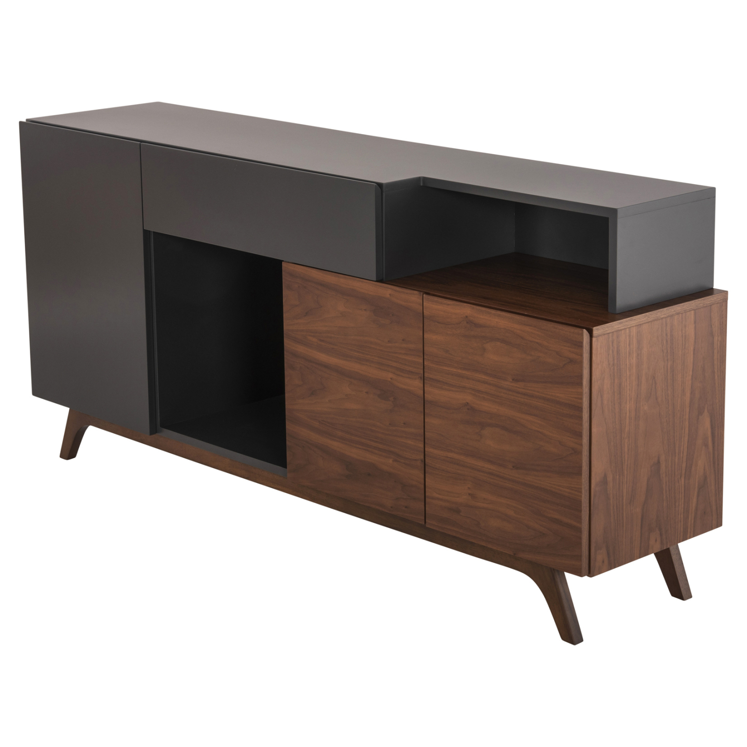 ΜΠΟΥΦΕΣ PREDA HM9747 MDF ΜΕ ΚΑΡΥΔΙ &amp; ΣΚΟΥΡΟ ΓΚΡΙ ΚΑΠΛΑΜΑ 167x28-40x80Υεκ. 6
