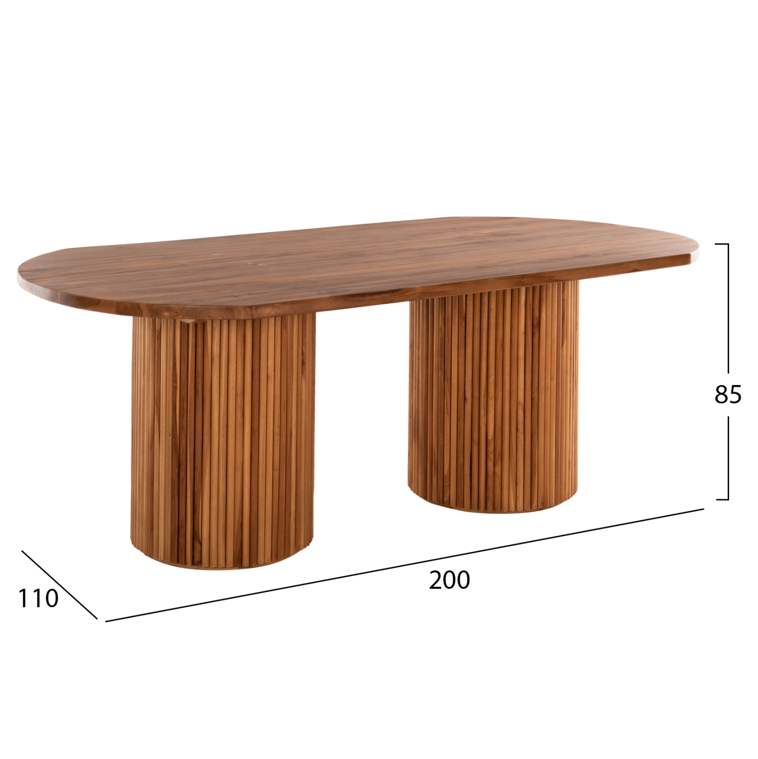 ΤΡΑΠΕΖΙ ΤΡΑΠΕΖΑΡΙΑΣ DREMA HM9893 ΜΑΣΙΦ ΞΥΛΟ ΤΕΑΚ 200Χ110Χ77.5Υεκ. 4εκ.ΕΠΙΦΑΝΕΙΑ 2