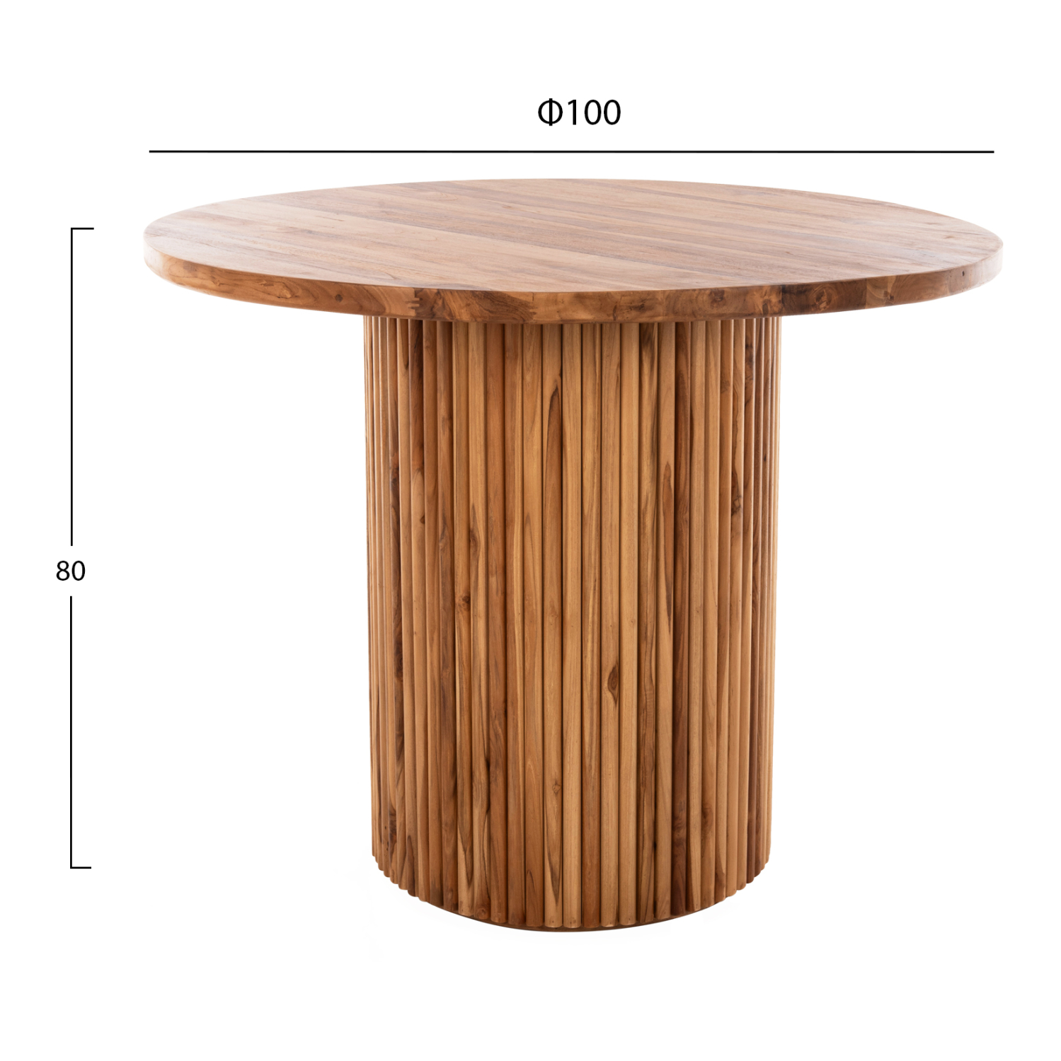 ΤΡΑΠΕΖΙ ΤΡΑΠΕΖΑΡΙΑΣ DREMA1 HM9895 ΜΑΣΙΦ ΞΥΛΟ ΤΕΑΚ Φ100X80Yεκ-3εκ.ΕΠΙΦΑΝΕΙΑ 2