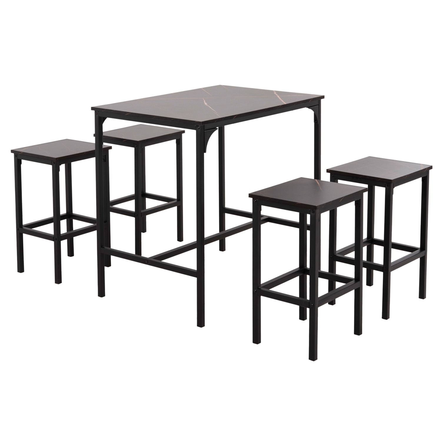 ΣΕΤ ΤΡΑΠΕΖΑΡΙΑ ΜΠΑΡ 5ΤΜΧ BOXY HM9882.13 ΜΑΥΡΟ ΜΕΤΑΛΛΟ-ΜΕΛΑΜΙΝΗ ΜΑΥΡΟ ΜΑΡΜΑΡΟ 1