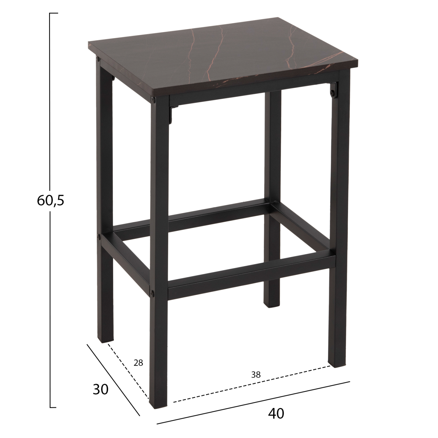 ΣΕΤ ΤΡΑΠΕΖΑΡΙΑ ΜΠΑΡ 5ΤΜΧ BOXY HM9882.13 ΜΑΥΡΟ ΜΕΤΑΛΛΟ-ΜΕΛΑΜΙΝΗ ΜΑΥΡΟ ΜΑΡΜΑΡΟ 2