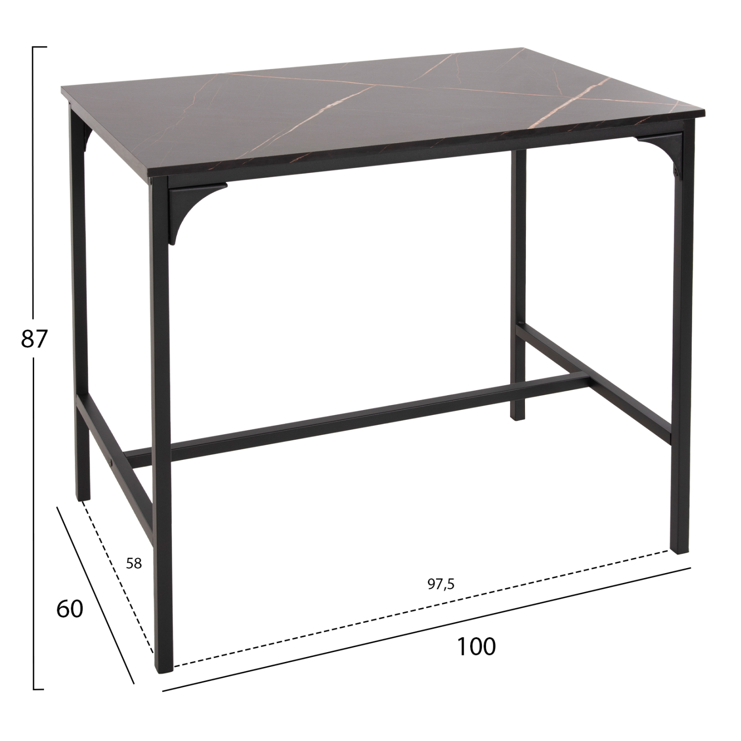 ΣΕΤ ΤΡΑΠΕΖΑΡΙΑ ΜΠΑΡ 5ΤΜΧ BOXY HM9882.13 ΜΑΥΡΟ ΜΕΤΑΛΛΟ-ΜΕΛΑΜΙΝΗ ΜΑΥΡΟ ΜΑΡΜΑΡΟ 3