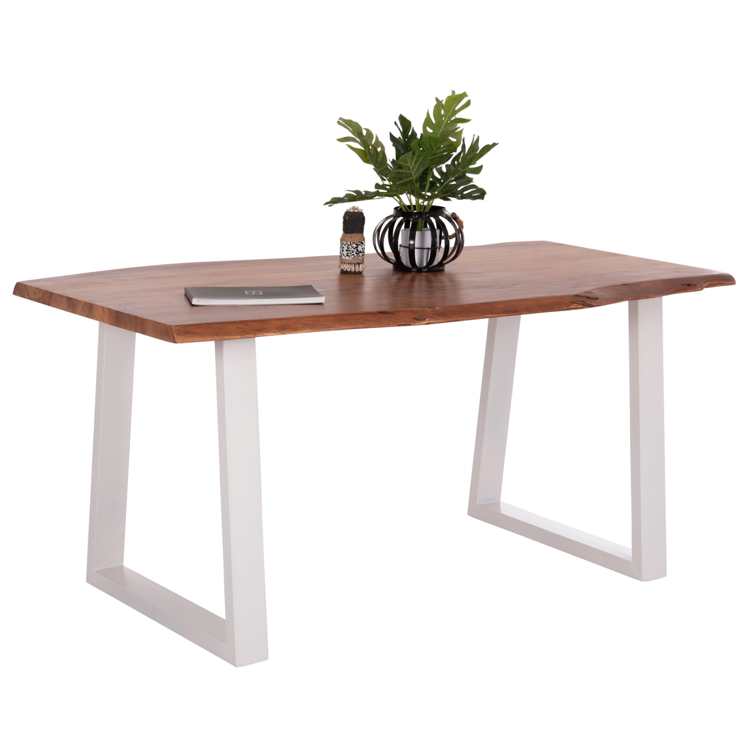 ΤΡΑΠΕΖΙ ΤΡΑΠΕΖΑΡΙΑΣ MONTANA HM8336.12 ΞΥΛΟ ΑΚΑΚΙΑΣ 4εκ.ΠΑΧΟΣ-ΛΕΥΚΑ ΠΟΔΙΑ 160X90X77Υεκ. 1