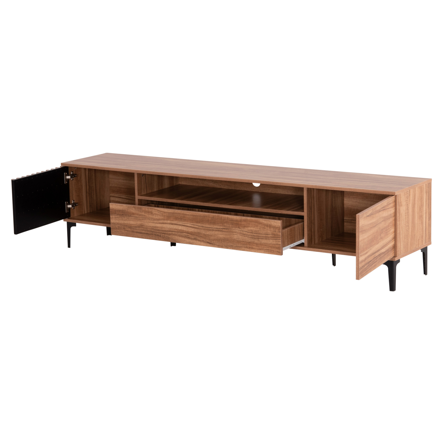 ΕΠΙΠΛΟ ΤΗΛΕΟΡΑΣΗΣ ΣΕΙΡΑ HARRY HM18008.01 ΜΕΛΑΜΙΝΗ ΦΥΣΙΚΟ ΞΥΛΟΥ-ΜΑΥΡΟ 200x40x47,5Υεκ. 5