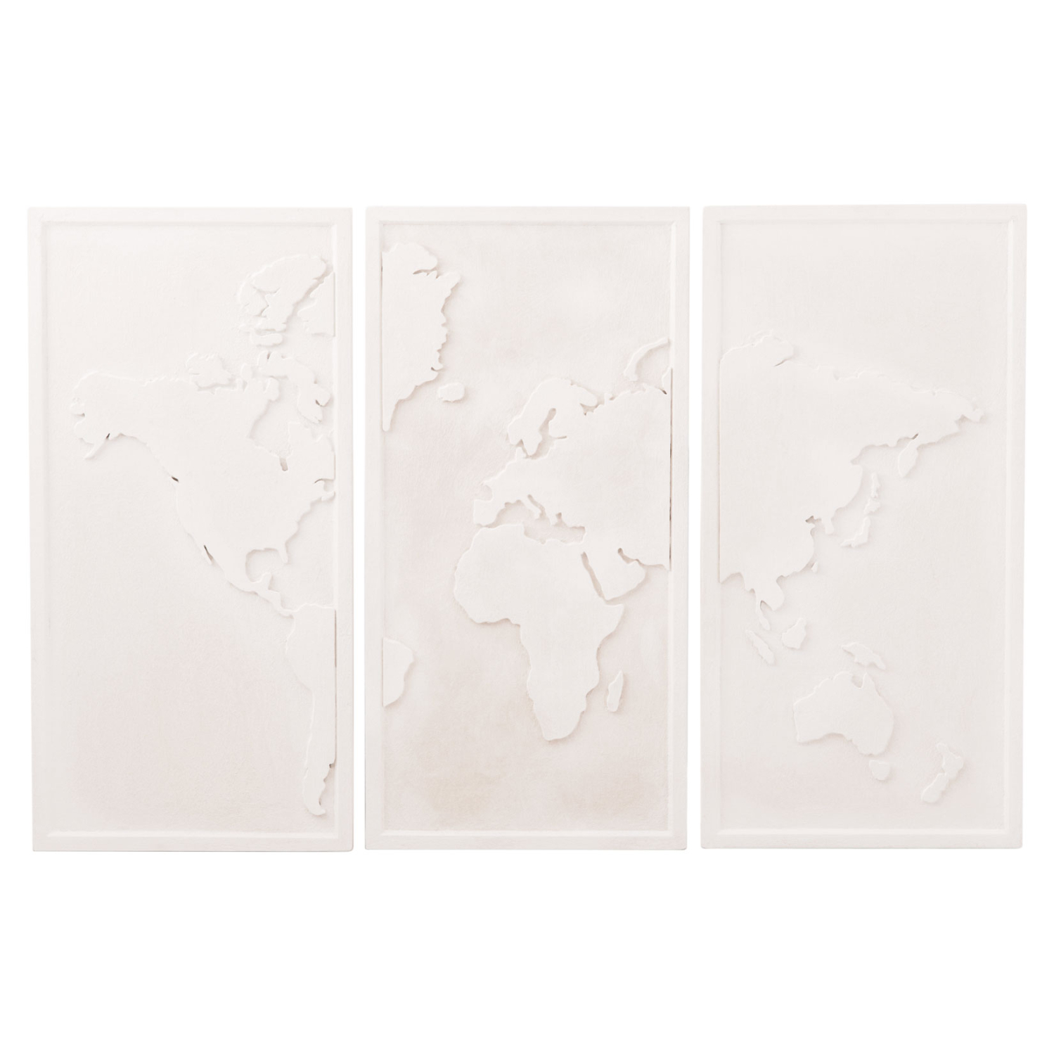 ΠΙΝΑΚΑΣ 3-ΠΤΥΧΟΣ WORLD MAP SANTORINI HM4504 MDF ΣΕ ΥΠΟΛΕΥΚΟ ΧΡΩΜΑ 180x4(πάχος)x120Υεκ. 1