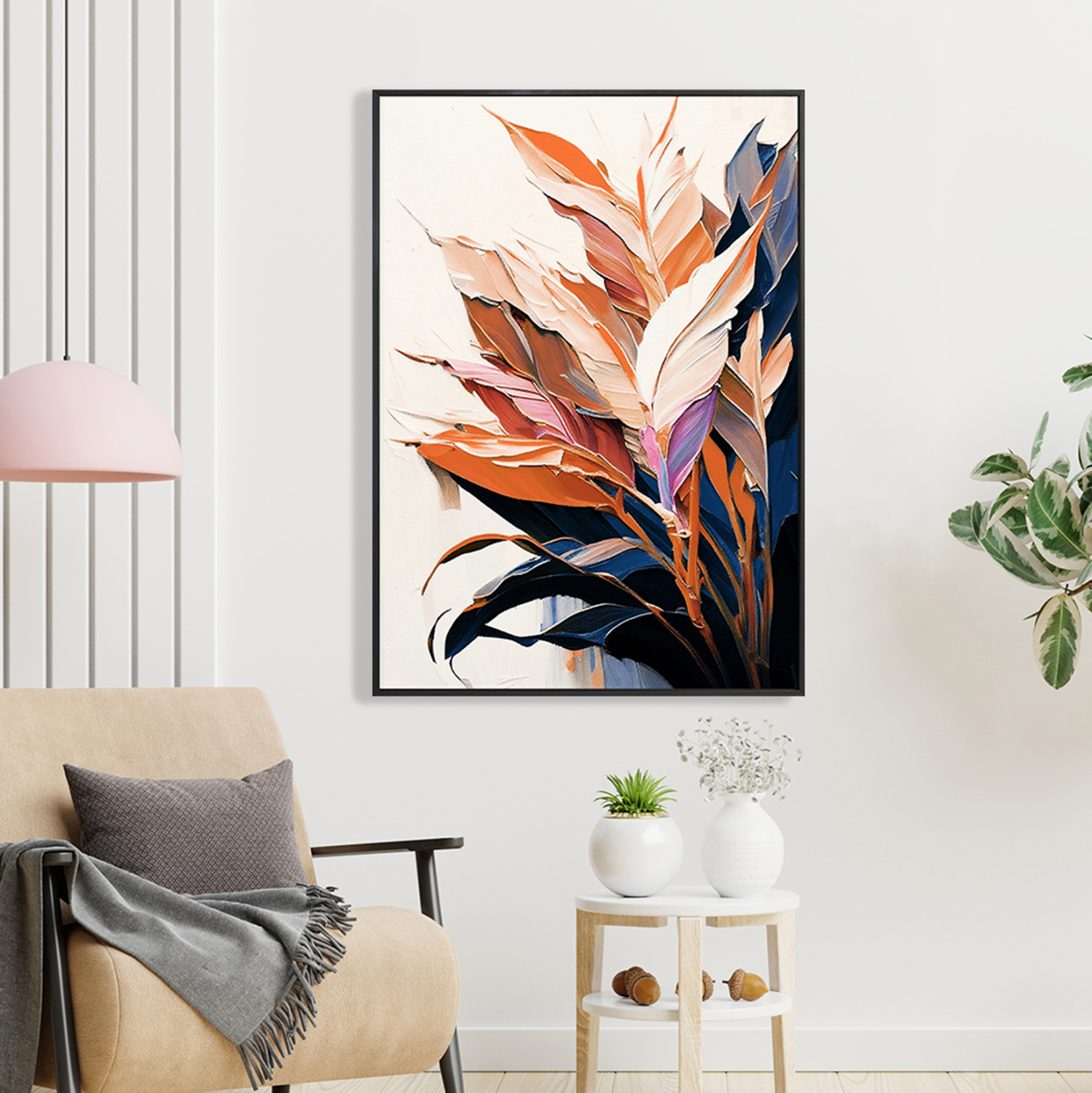 ΠΙΝΑΚΑΣ TOIXOY TROPICO HM4547.02 ΚΟΡΝΙΖΑ ΜΑΥΡΗ-ΚΑΜΒΑΣ ΕΚΤΥΠΩΣΗ ΦΥΛΛΑ 52,5x2,8x72,5Υεκ. 3