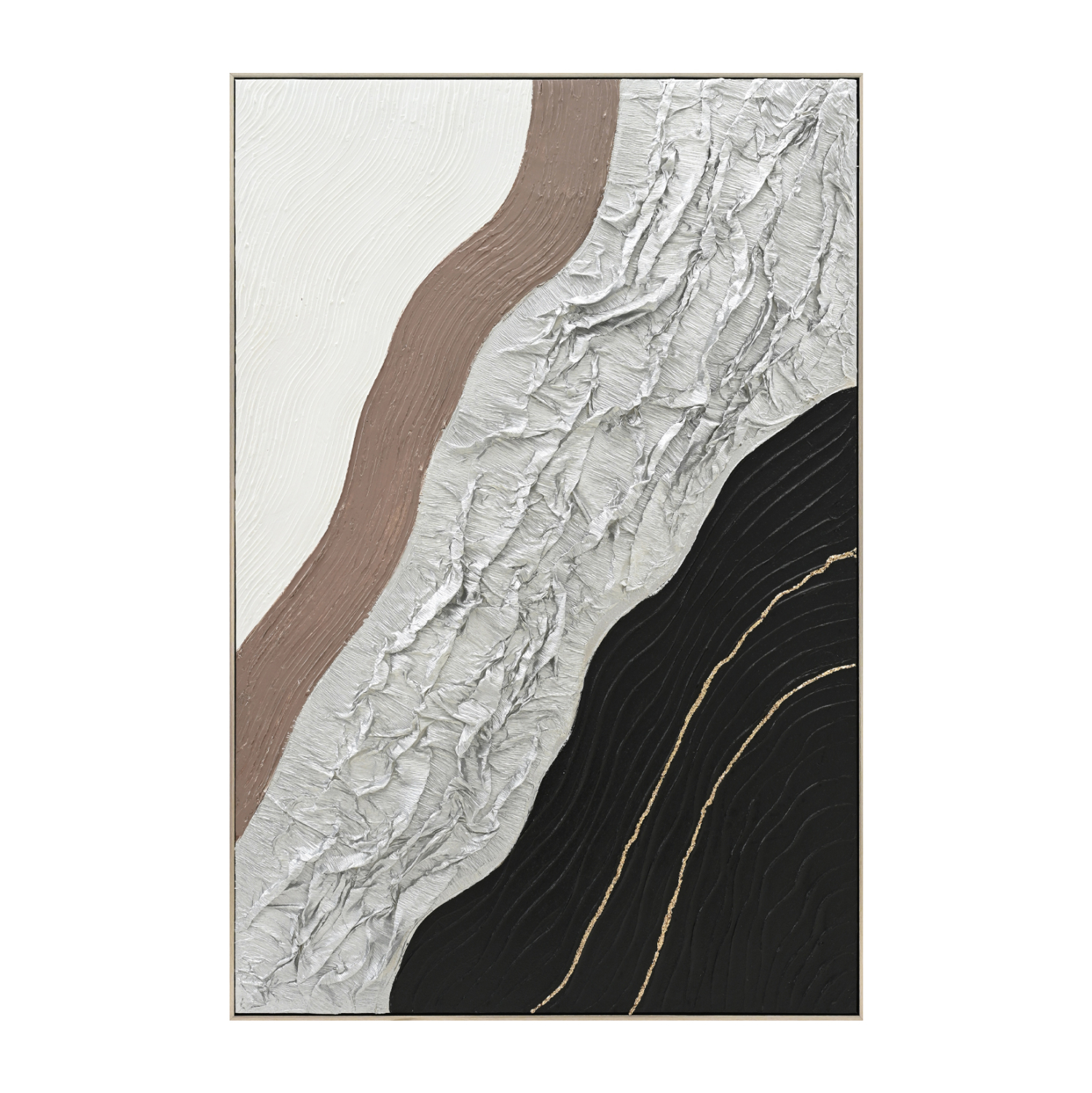ΠΙΝΑΚΑΣ ΤΟΙΧΟΥ ABSTRACT HM4553.02 ΜΕ ΚΟΡΝΙΖΑ ΜΠΕΖ-ΚΑΜΒΑΣ-ΧΕΙΡΟΠΟΙΗΤΟΣ 82x4.5x122Υεκ 1