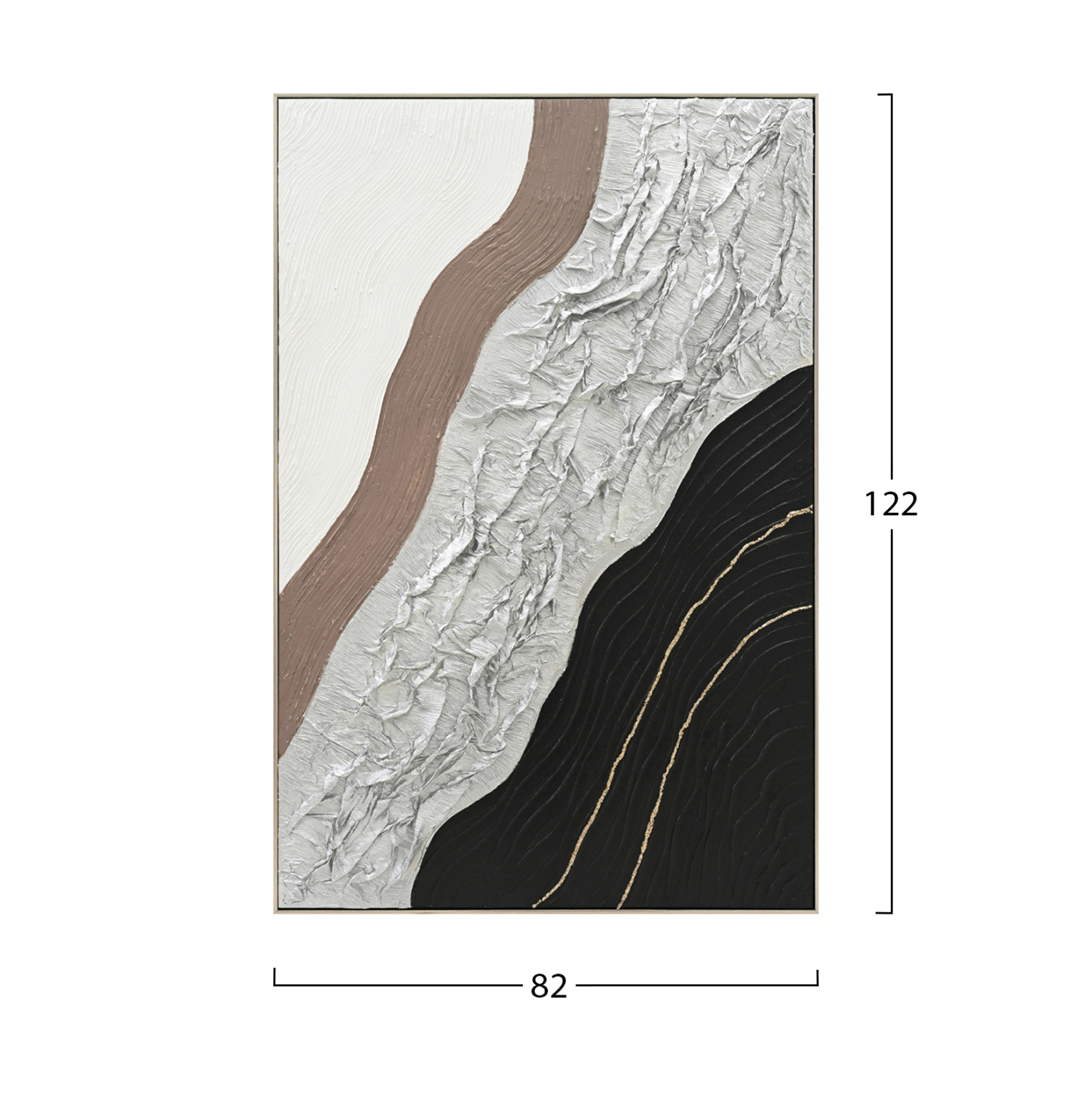 ΠΙΝΑΚΑΣ ΤΟΙΧΟΥ ABSTRACT HM4553.02 ΜΕ ΚΟΡΝΙΖΑ ΜΠΕΖ-ΚΑΜΒΑΣ-ΧΕΙΡΟΠΟΙΗΤΟΣ 82x4.5x122Υεκ 2