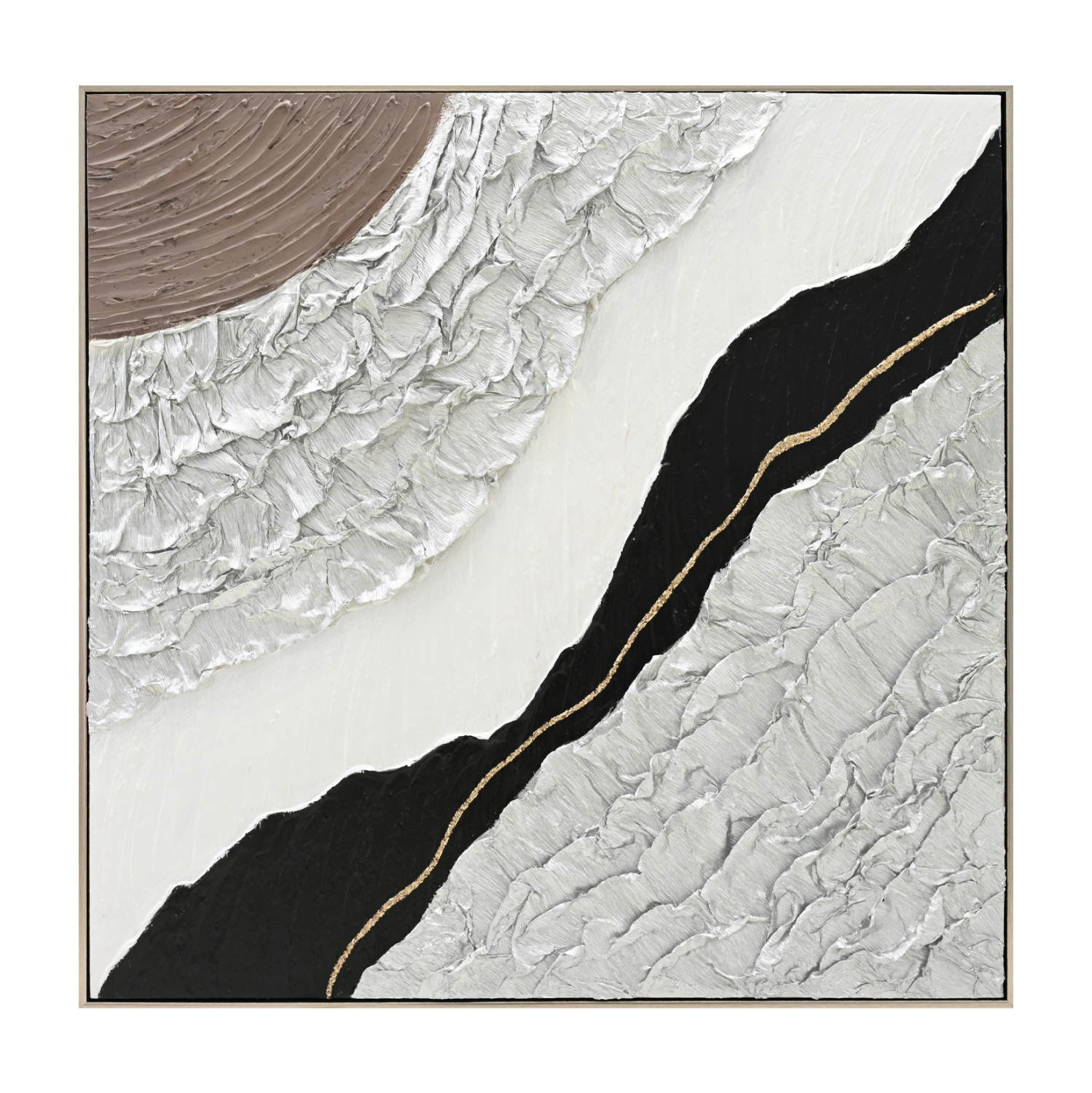 ΠΙΝΑΚΑΣ ΤΟΙΧΟΥ ABSTRACT (ΤΕΤΡΑΓΩΝΟΣ) HM4553.01 ΜΕ ΚΟΡΝΙΖΑ ΜΠΕΖ-ΚΑΜΒΑΣ 82x4.5x82Υεκ 1