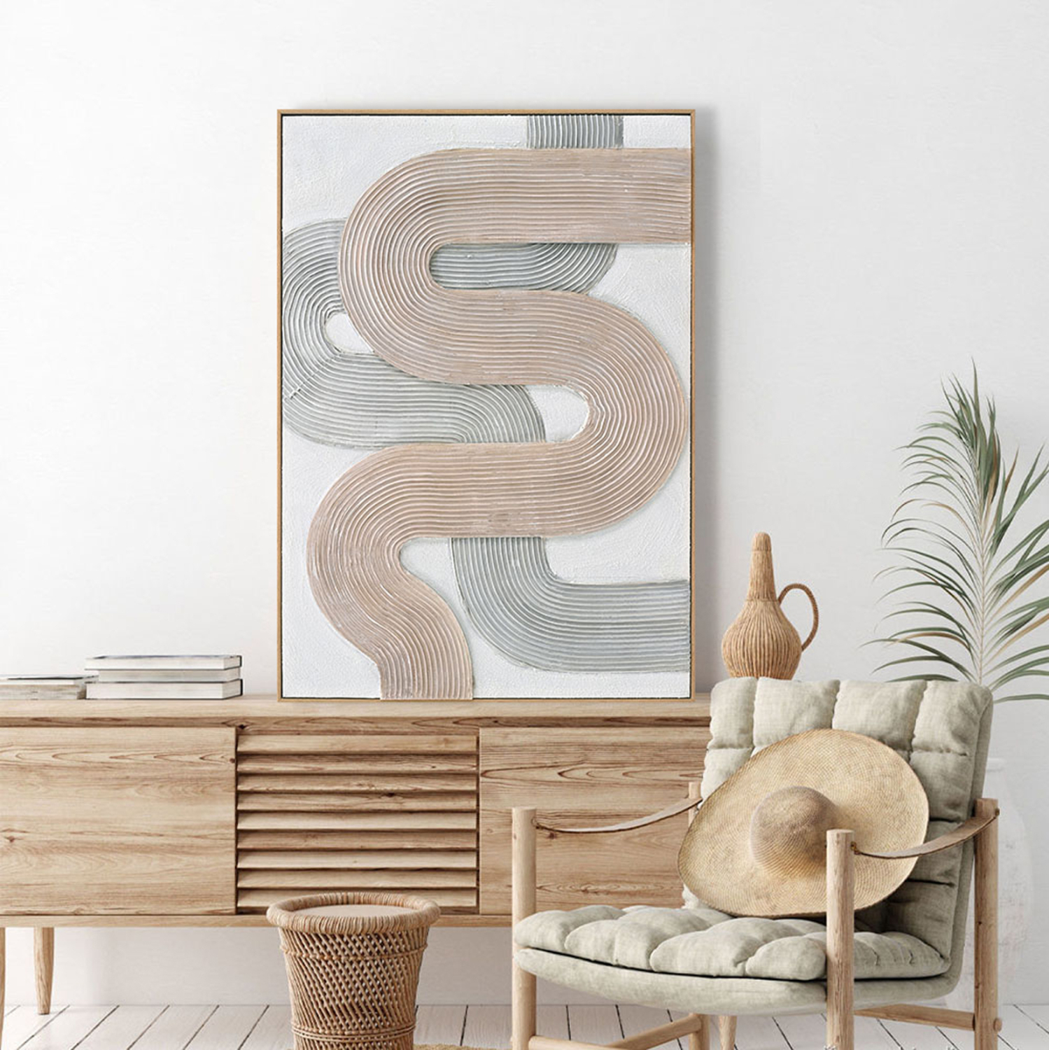 ΠΙΝΑΚΑΣ ΤΟΙΧΟΥ 3D SHON HM4557 ΜΕ ΚΟΡΝΙΖΑ ΜΠΕΖ-ΧΕΙΡΟΠΟΙΗΤΕΣ ΚΑΜΠΥΛΕΣ 72x5Χ102Υεκ. 3