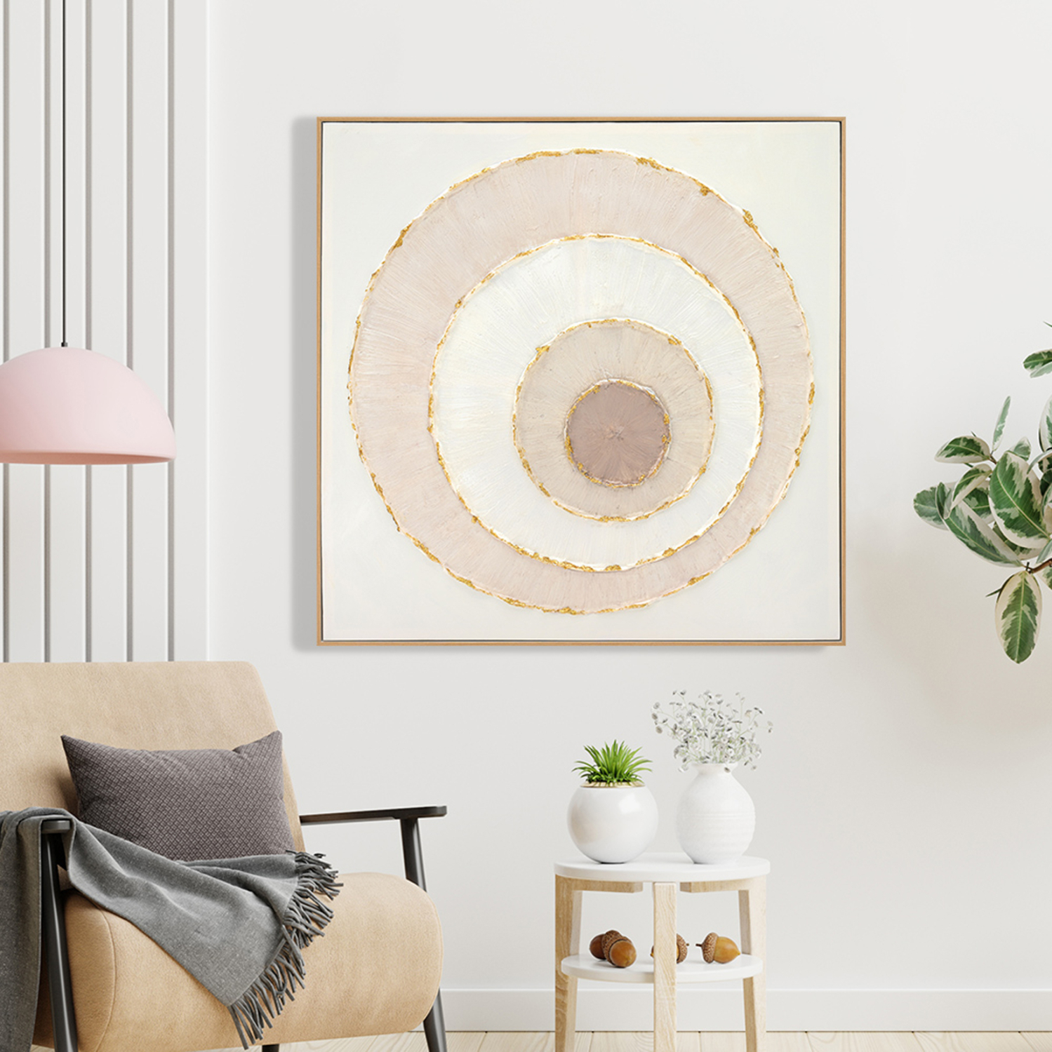 ΠΙΝΑΚΑΣ TOIXOY HM4559 ΜΕ ΚΟΡΝΙΖΑ ΜΠΕΖ-ΚΑΜΒΑΣ ΚΥΚΛΟΙ 82x4,5x82Υεκ. 3