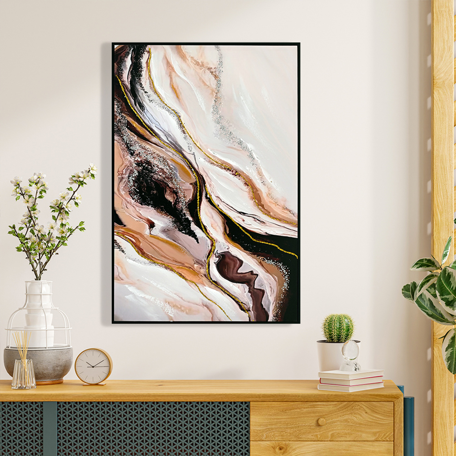 ΠΙΝΑΚΑΣ TOIXOY HM4560 ΜΕ ΚΟΡΝΙΖΑ ΜΑΥΡΗ-ΚΑΜΒΑΣ ΕΚΤΥΠΩΣΗ ABSTRACT 62x4x92Υεκ. 3