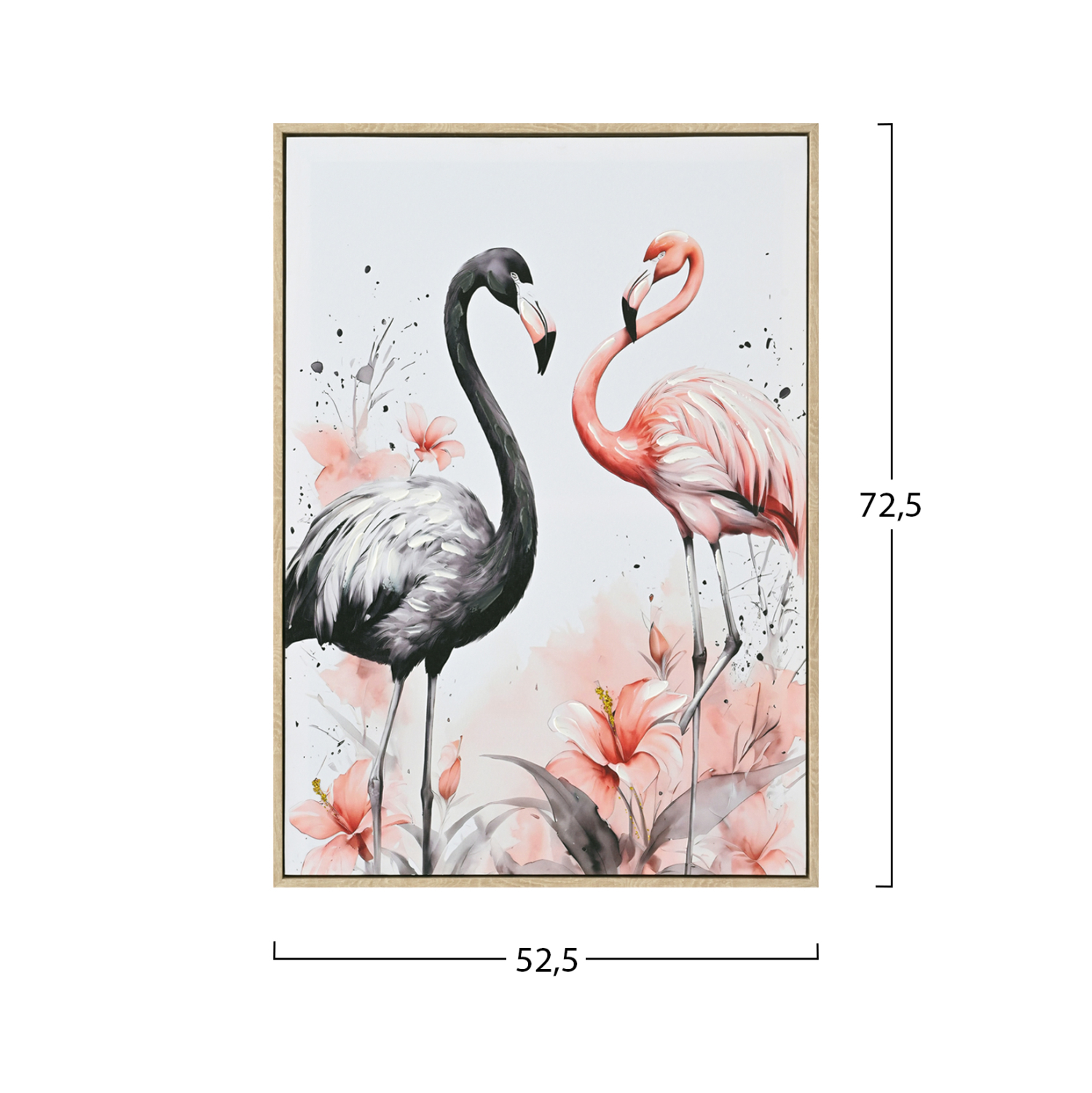ΠΙΝΑΚΑΣ TOIXOY FLAMINGOS HM4562 ΜΕ ΚΟΡΝΙΖΑ ΜΠΕΖ-ΚΑΜΒΑΣ ΕΚΤΥΠΩΣΗ 52,5x2,8x72,5Υεκ. 2