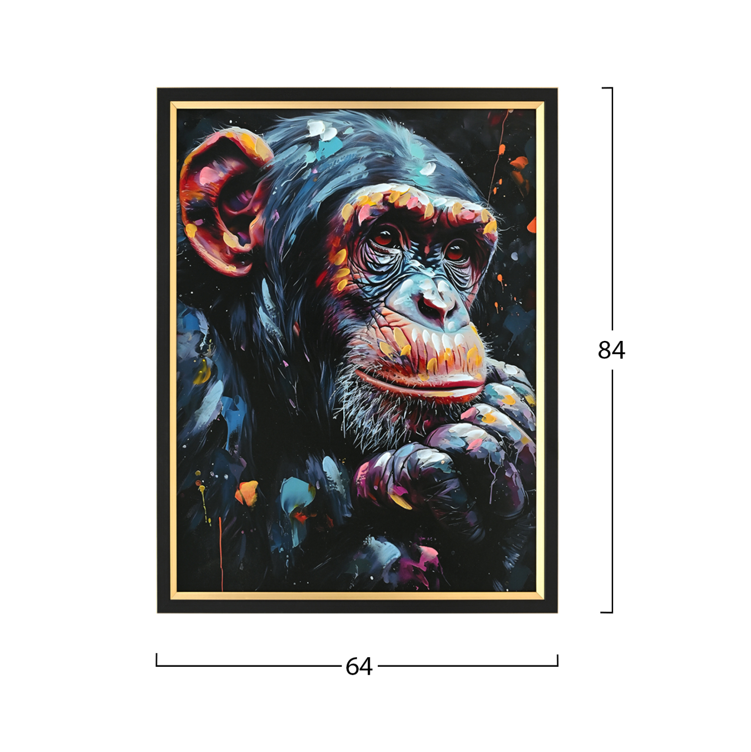 ΠΙΝΑΚΑΣ TOIXOY SIMIA HM4563 ΜΕ ΚΟΡΝΙΖΑ ΜΑΥΡΗ-ΚΑΜΒΑΣ ΕΚΤΥΠΩΣΗ ΠΙΘΗΚΟΣ 64x4,5x84Υεκ. 2