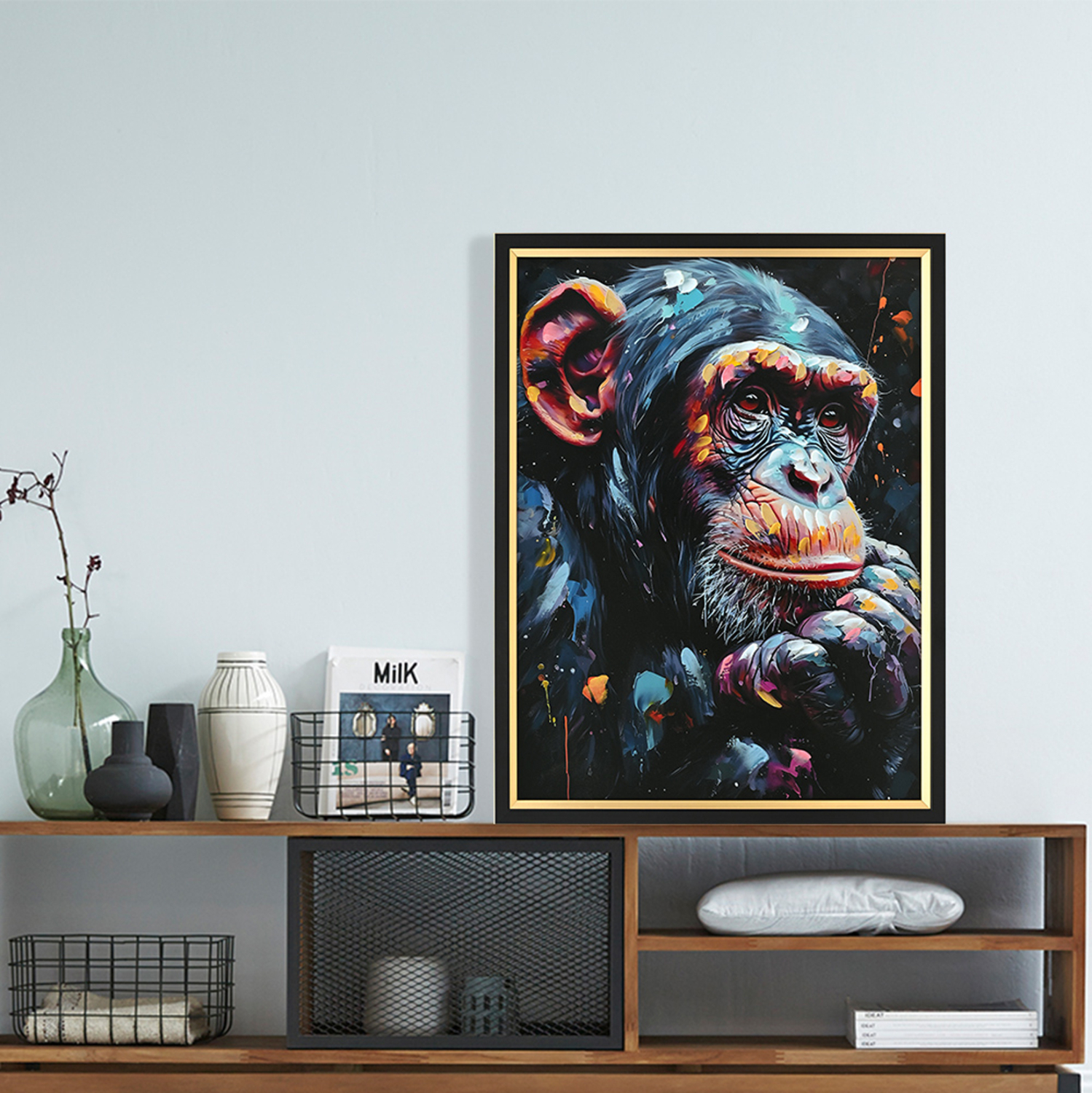 ΠΙΝΑΚΑΣ TOIXOY SIMIA HM4563 ΜΕ ΚΟΡΝΙΖΑ ΜΑΥΡΗ-ΚΑΜΒΑΣ ΕΚΤΥΠΩΣΗ ΠΙΘΗΚΟΣ 64x4,5x84Υεκ. 3