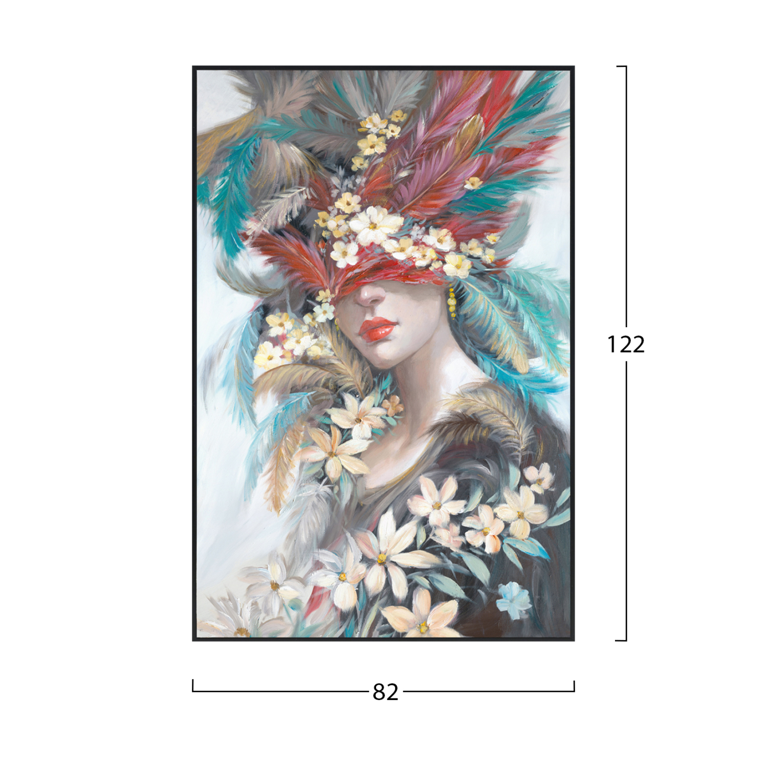 ΠΙΝΑΚΑΣ TOIXOY ONNANOKO HM4564 ΜΕ ΚΟΡΝΙΖΑ ΜΑΥΡΗ-ΚΑΜΒΑΣ ΕΚΤΥΠΩΣΗ ΓΥΝΑΙΚΕΙΟ ΠΡΟΣΩΠΟ 82x4,5x122Υεκ. 2