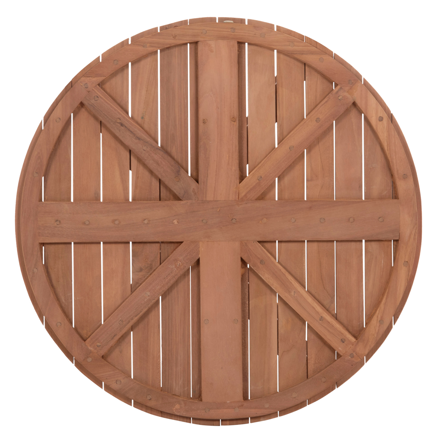 ΕΠΙΦΑΝΕΙΑ ΤΡΑΠΕΖΙΟΥ ΣΤΡΟΓΓΥΛΗ HM18133 ΞΥΛΟ TEAK--ΦΥΣΙΚΟ Φ70x4(πάχος)εκ. 8