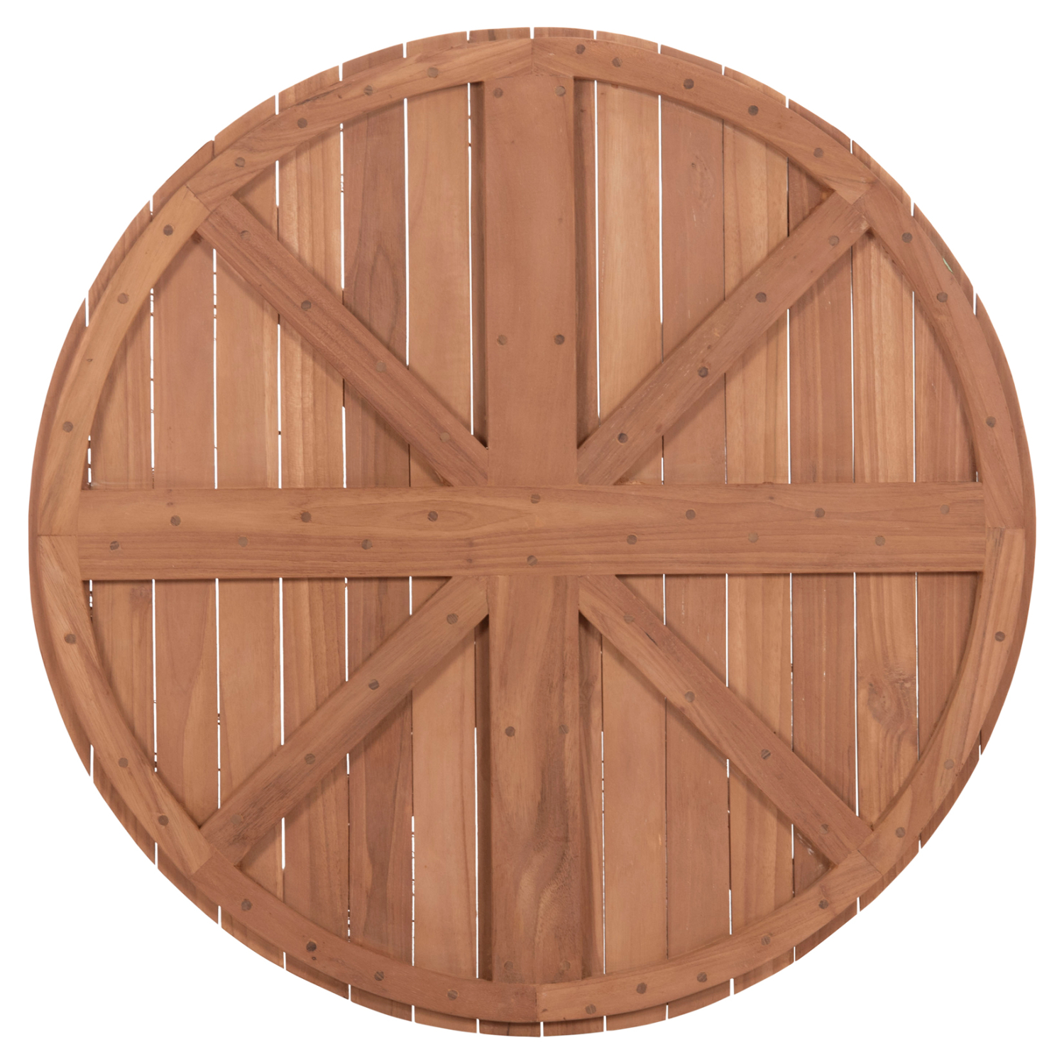 ΕΠΙΦΑΝΕΙΑ ΤΡΑΠΕΖΙΟΥ ΣΤΡΟΓΓΥΛΗ HM18134 ΞΥΛΟ TEAK--ΦΥΣΙΚΟ Φ80x4(πάχος)εκ. 7