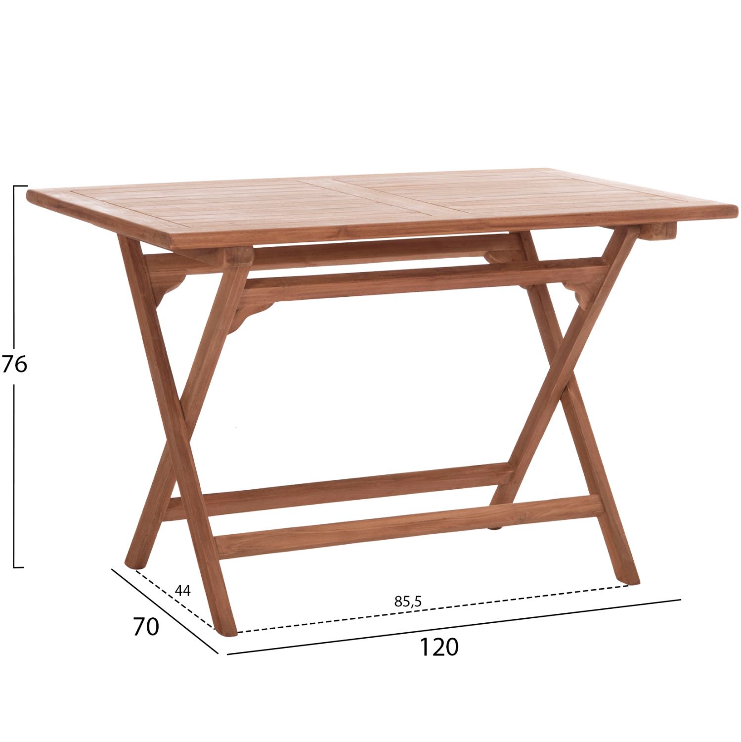 ΤΡΑΠΕΖΙ ΠΤΥΣΣΟΜΕΝΟ ΟΡΘΟΓΩΝΙΟ ERIS HM18117 ΞΥΛΟ TEAK--ΦΥΣΙΚΟ 120x70x76Υεκ. 2