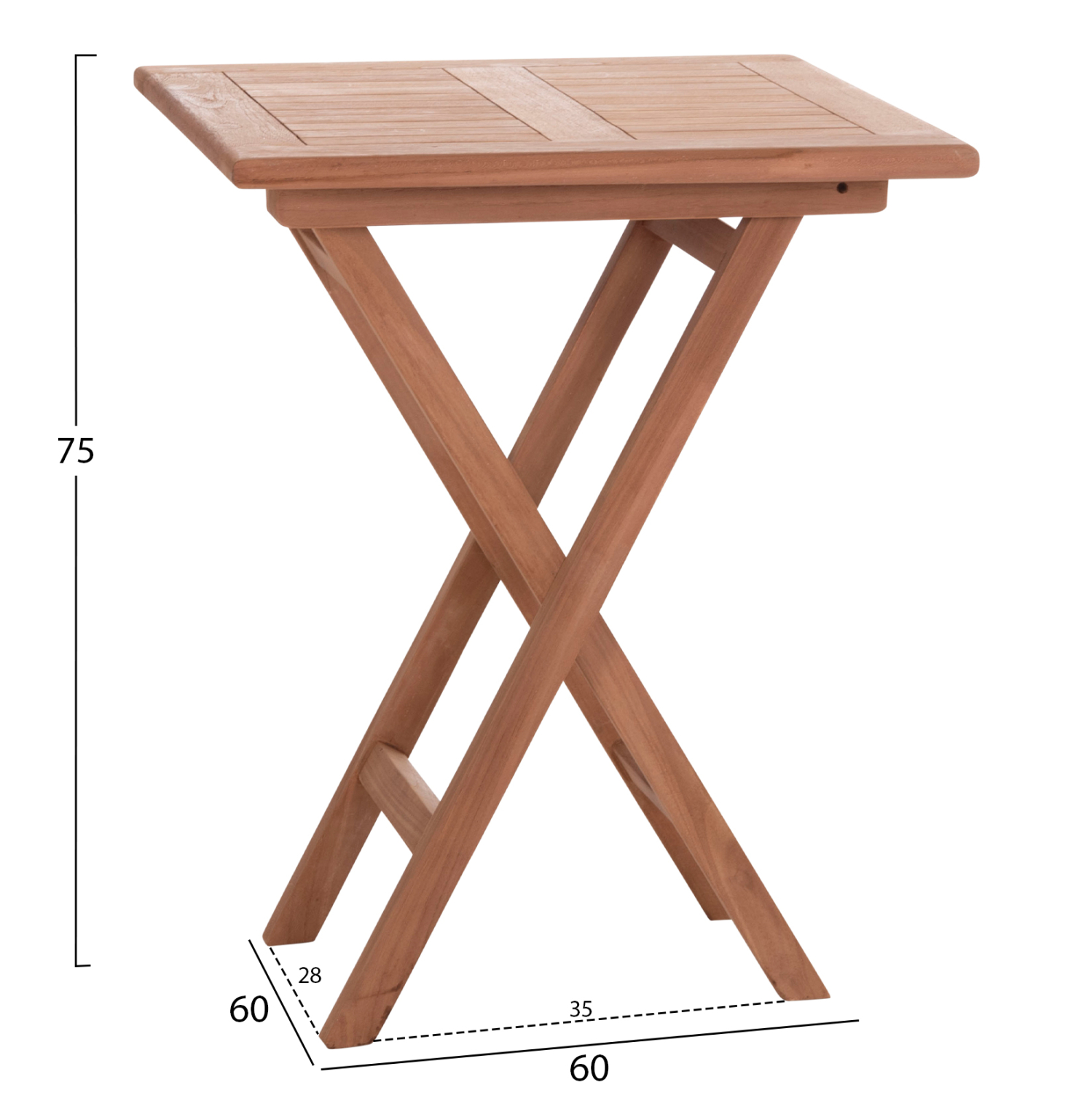 ΤΡΑΠΕΖΙ ΣΚΗΝΟΘΕΤΗ ΤΕΤΡΑΓΩΝΟ ERIS HM18118 ΞΥΛΟ TEAK--ΦΥΣΙΚΟ 60x60x75Υεκ. 2