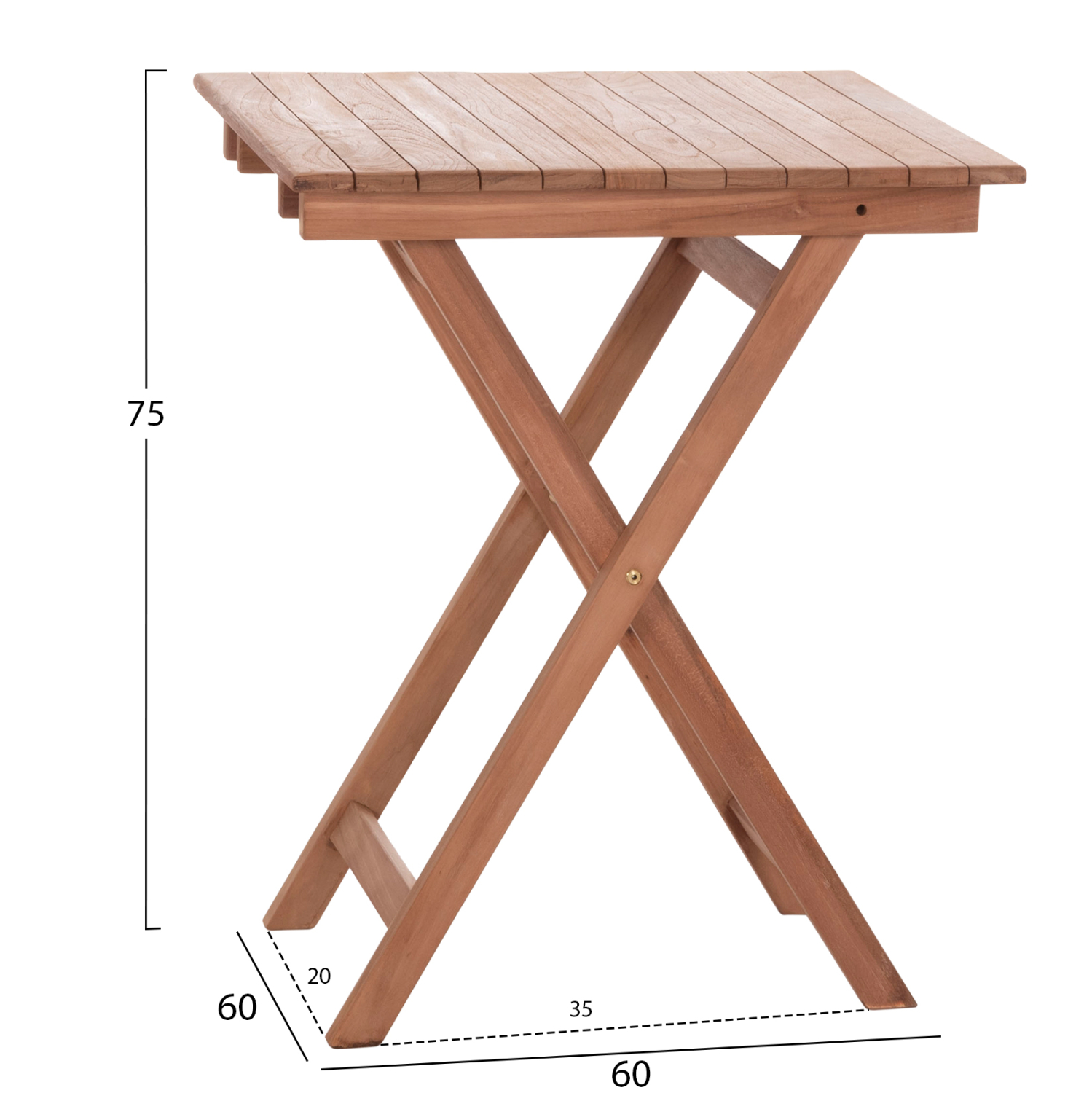ΤΡΑΠΕΖΙ ΣΚΗΝΟΘΕΤΗ ΤΕΤΡΑΓΩΝΟ HEIDEL HM18121 ΞΥΛΟ TEAK--ΦΥΣΙΚΟ 60x60x75Υεκ. 2