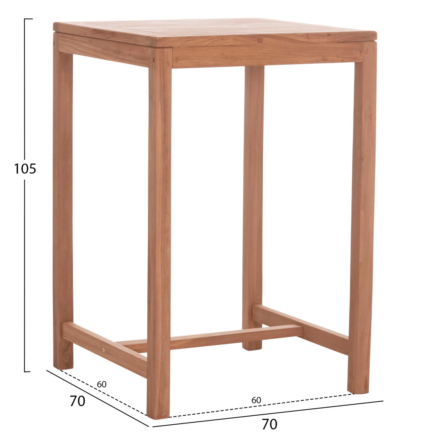 ΤΡΑΠΕΖΙ ΜΠΑΡ ΤΕΤΡΑΓΩΝΟ PRESSCOT HM18113 ΞΥΛΟ TEAK ΣΕ ΦΥΣΙΚΟ 70x70x105Υεκ. 2