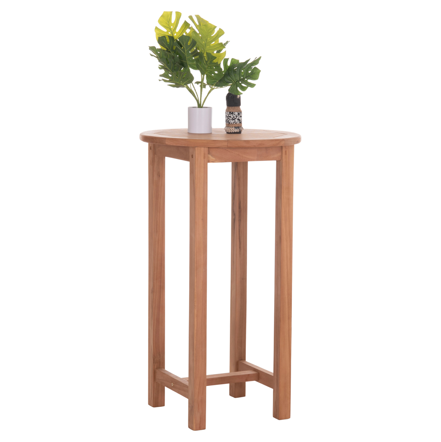ΤΡΑΠΕΖΙ/ΣΤΑΝΤ ΜΠΑΡ ΣΤΡΟΓΓΥΛΟ PRESSCOT HM18114 ΞΥΛΟ TEAK--ΦΥΣΙΚΟ Φ60x105Υεκ. 1