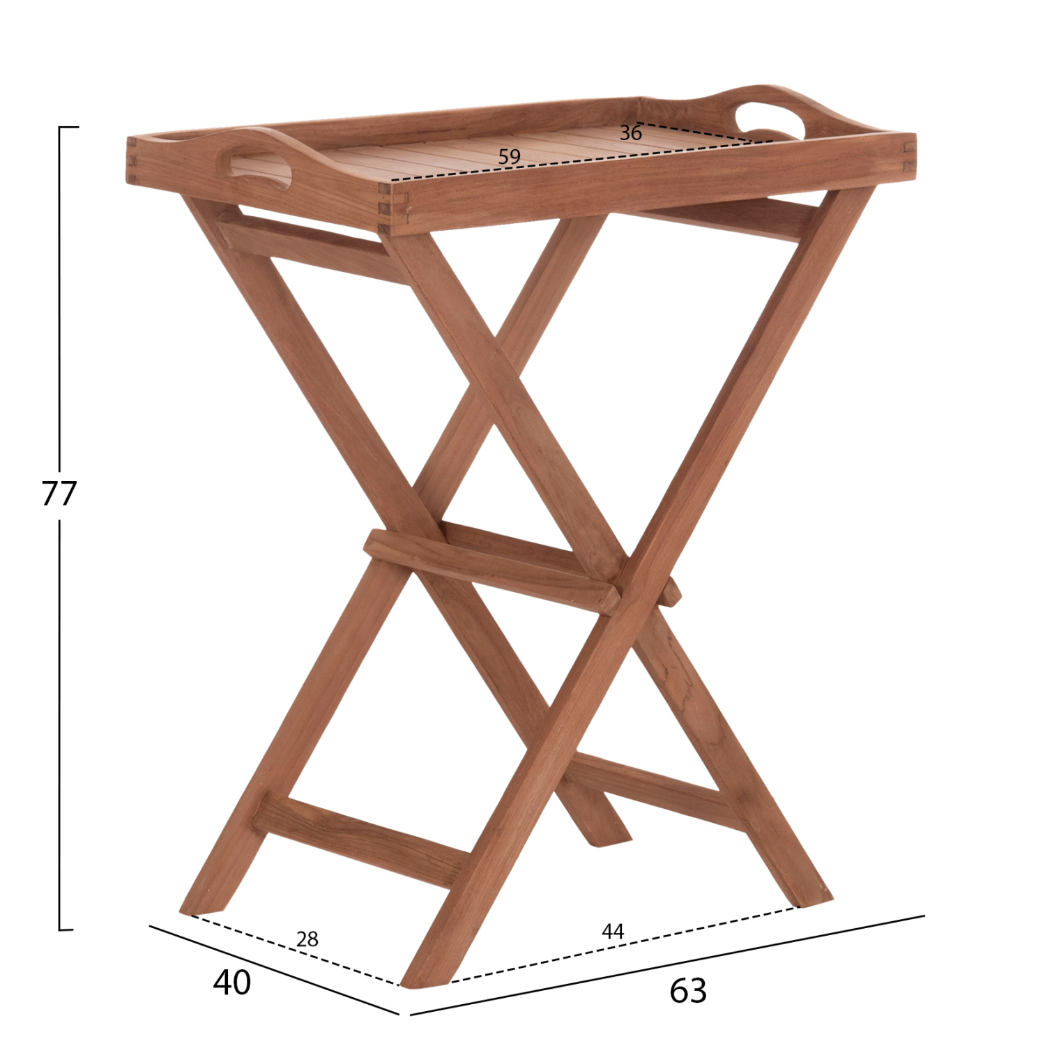 ΔΙΣΚΟΣ ΣΕΡΒΙΡΙΣΜΑΤΟΣ ΣΕ ΠΤΥΣΣΟΜΕΝΗ ΒΑΣΗ BARNABY HM4580 ΞΥΛΟ TEAK--ΦΥΣΙΚΟ 63x40x77Υεκ 2
