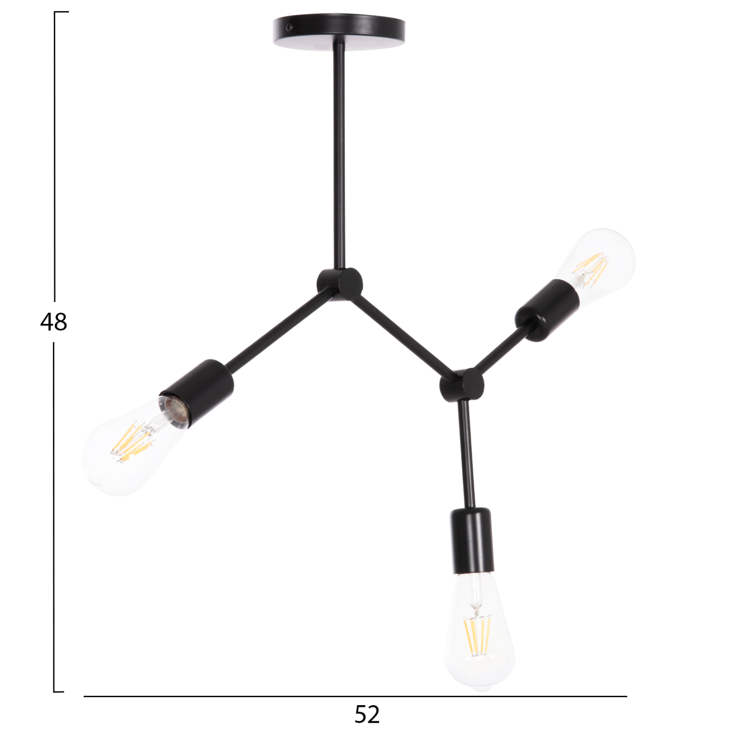 ΦΩΤΙΣΤΙΚΟ ΟΡΟΦΗΣ 3-ΦΩΤΟ LIGHTY HM7404.11 ΜΕΤΑΛΛΟ ΣΕ ΜΑΥΡΟ 52x5x48Υεκ. 2