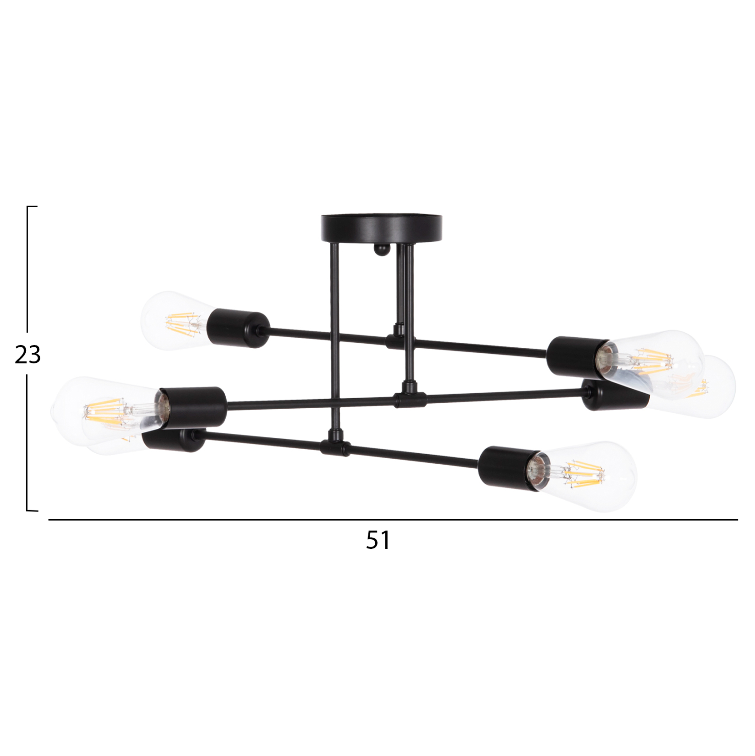 ΦΩΤΙΣΤΙΚΟ ΟΡΟΦΗΣ ΠΟΛΥΦΩΤΟ LIGHTY HM7427.11 ΜΕΤΑΛΛΟ ΣΕ ΜΑΥΡΟ 51x51x23Υεκ. 2