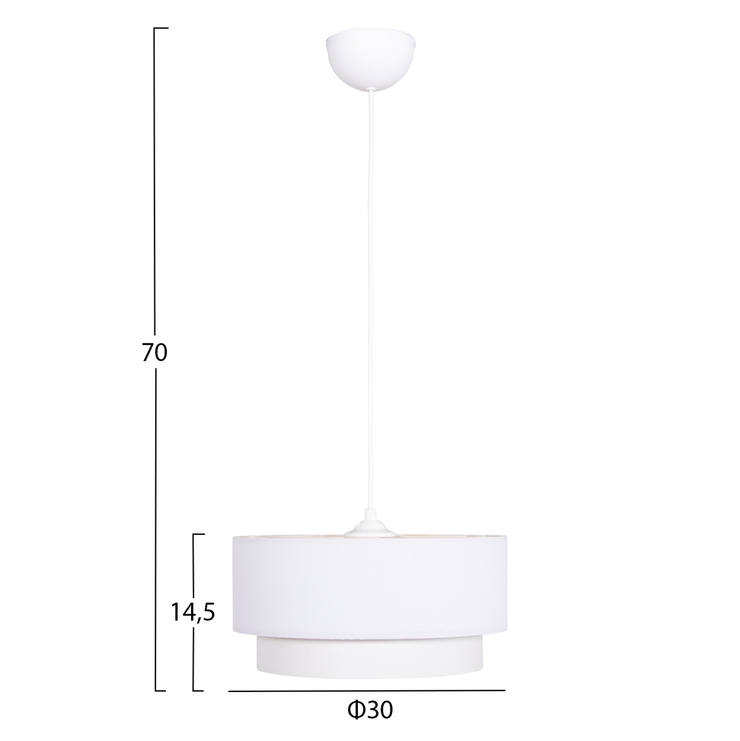ΦΩΤΙΣΤΙΚΟ ΟΡΟΦΗΣ ΚΥΛΙΝΔΡΙΚΟ KRIKS HM4707.01 PVC ΣΕ ΛΕΥΚΟ Φ30x70Υεκ. 2