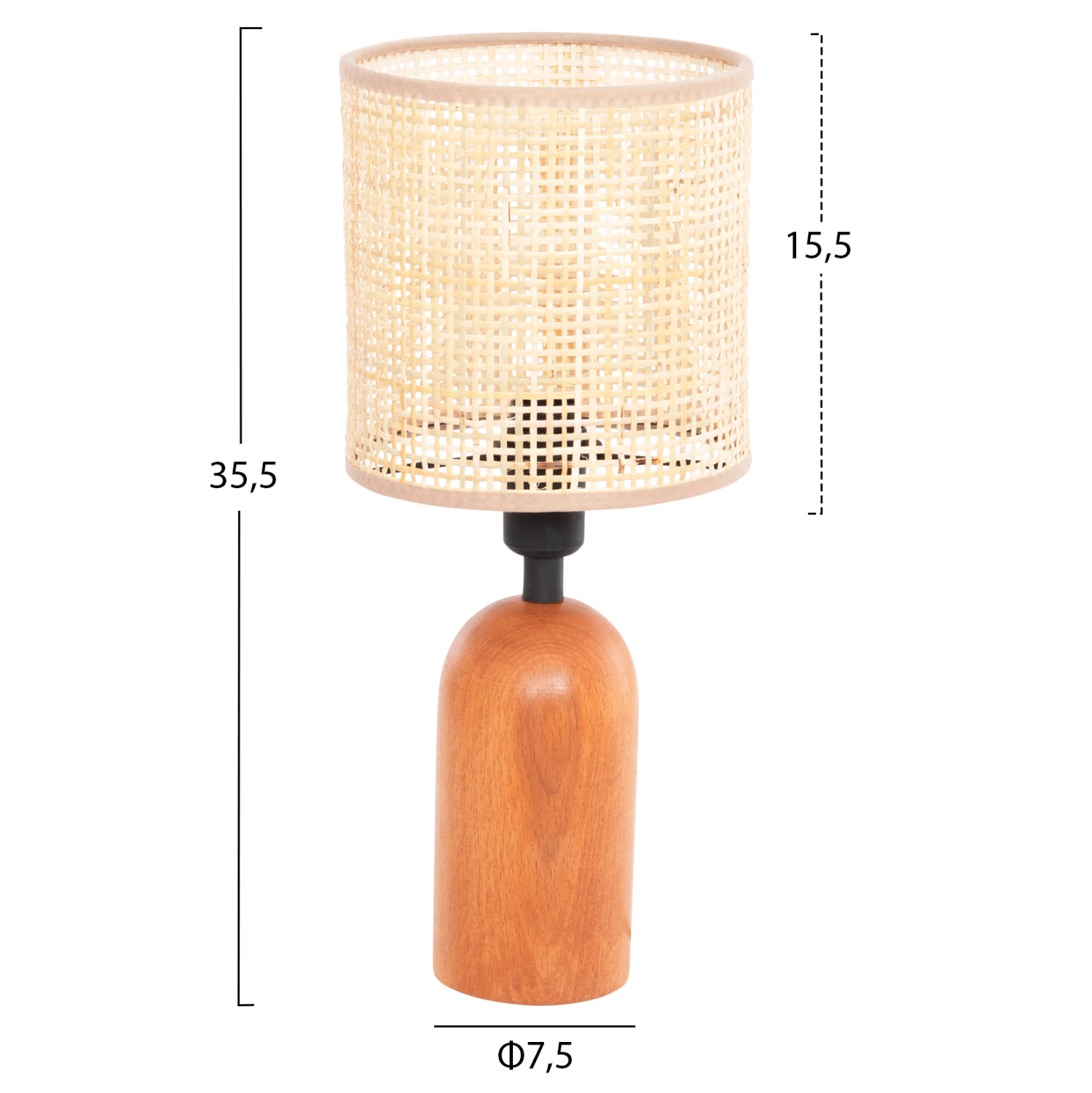 ΕΠΙΤΡΑΠΕΖΙΟ ΦΩΤΙΣΤΙΚΟ LYKTUR HM4709 ΜΠΕΖ ΚΑΠΕΛΟ WICKER-ΞΥΛΙΝΗ ΒΑΣΗ Φ15,5x35,5Υεκ. 2