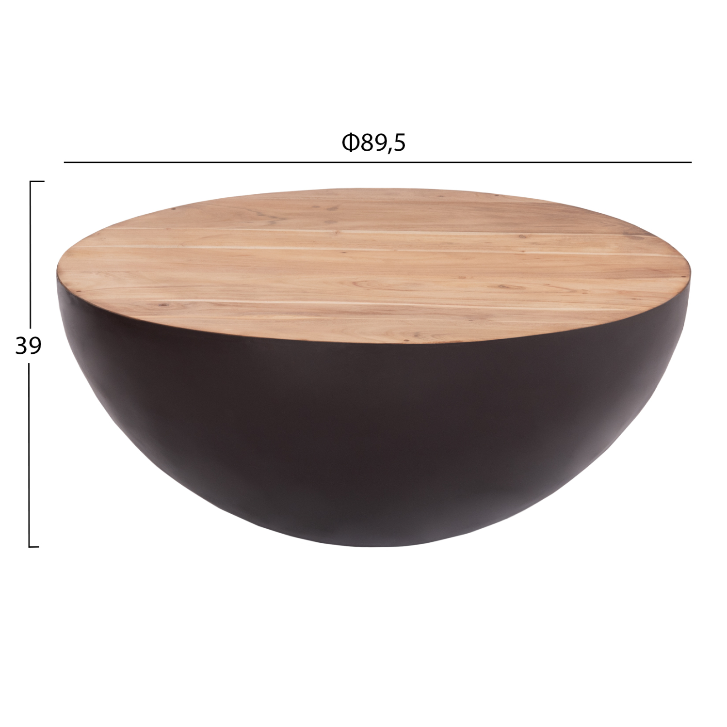 ΔΙΑΚΟΣΜΗΤΙΚΟ ΤΡΑΠΕΖΙ ΣΑΛΟΝΙΟΥ BOWL Φ89,5X39Yεκ. RUSTY ΜΕ ΞΥΛΟ ΑΚΑΚΙΑΣ HM8717.22 2