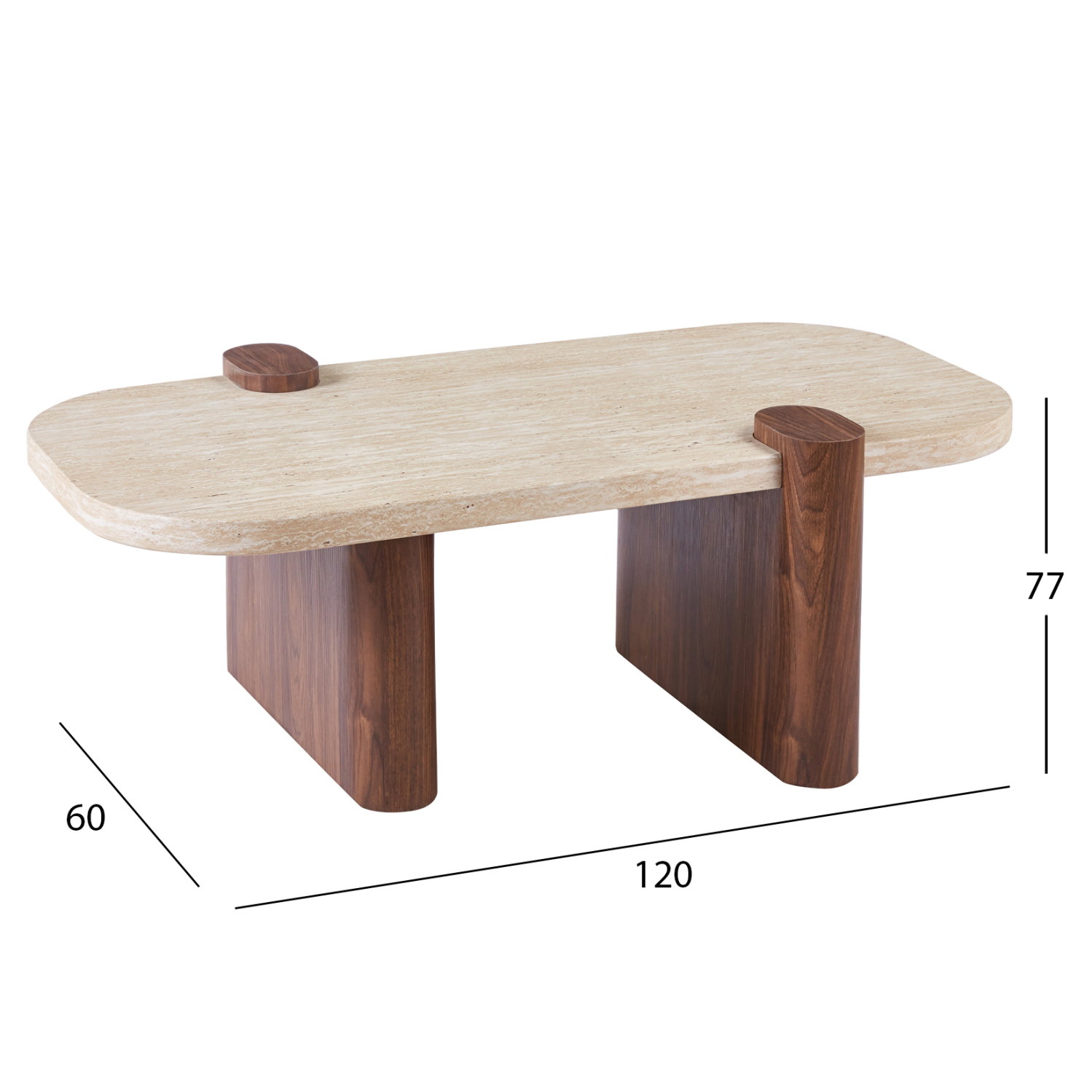 ΤΡΑΠΕΖΙ ΣΑΛΟΝΙΟΥ ARDEN HM18435 MDF TOP ΟΨΗ ΤΡΑΒΕΡΤΙΝΑΣ-MDF ΠΟΔΙΑ ΚΑΡΥΔΙ 120x60x40Υεκ 2