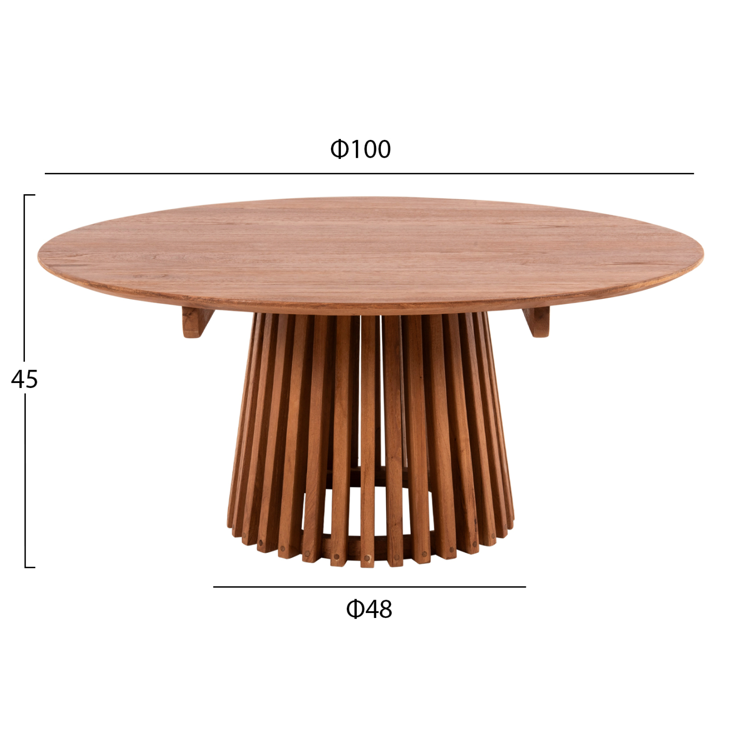 ΤΡΑΠΕΖΙ ΣΑΛΟΝΙΟΥ ΣΤΡΟΓΓΥΛΟ FRANTZ HM9523.11 ΜΑΣΙΦ MINDI ΞΥΛΟ-ΦΥΣΙΚΟ Φ100X45Υεκ. 2