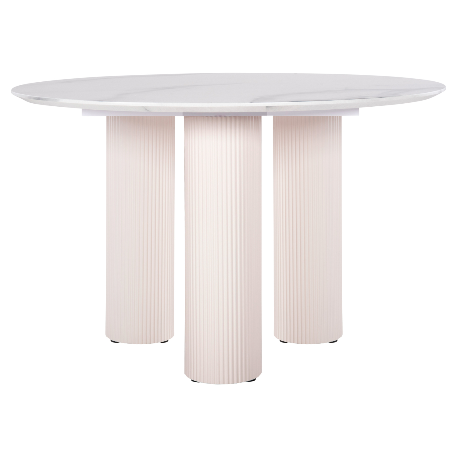 ΤΡΑΠΕΖΙ ΣΤΡΟΓΓΥΛΟ DORIK HM9768.01 MDF ΛΕΥΚΟ ΜΑΡΜΑΡΟ-MDF ΠΟΔΙΑ Φ120x77Υεκ. 3